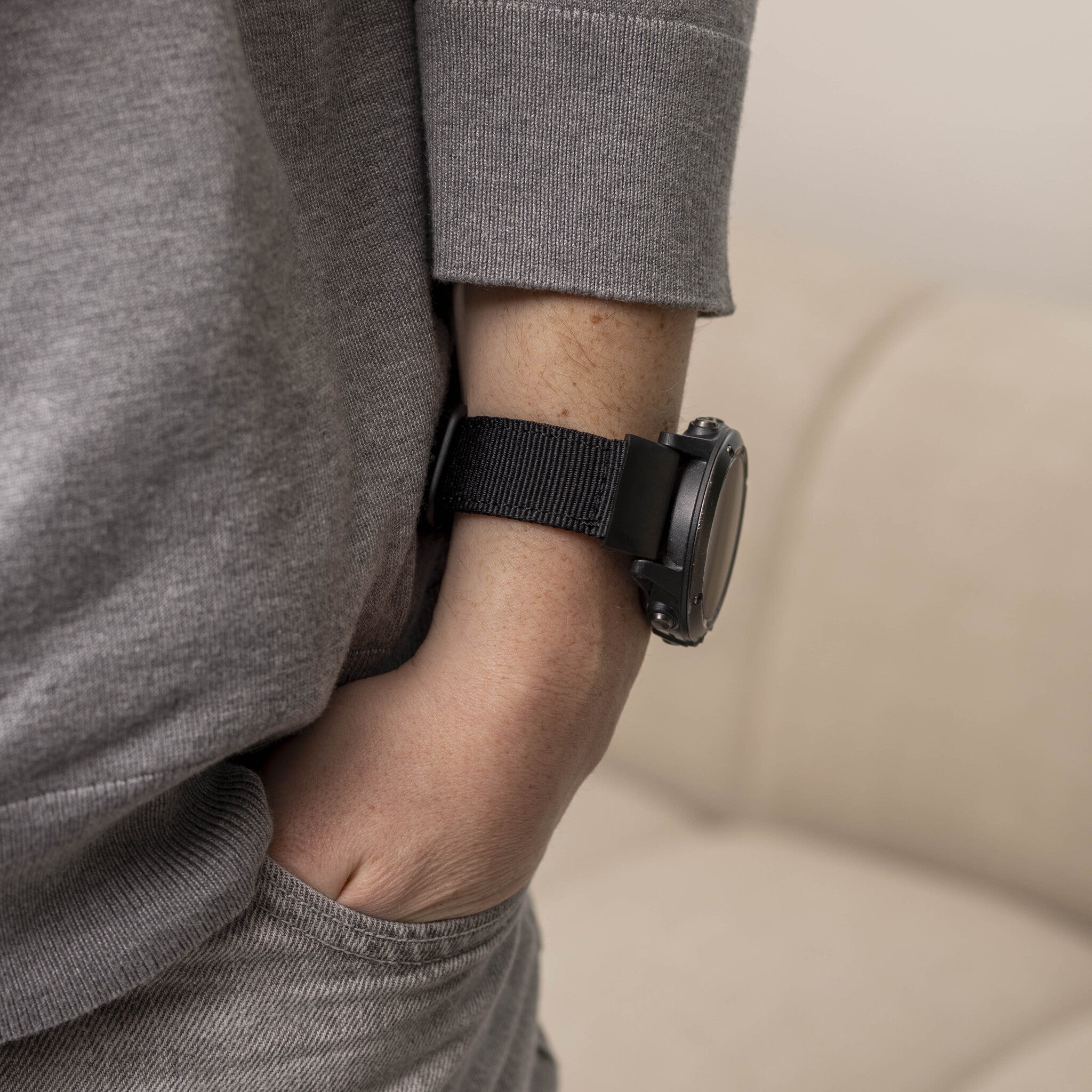 Correa nylon con hebilla Garmin Fenix 5x/6x (negro)