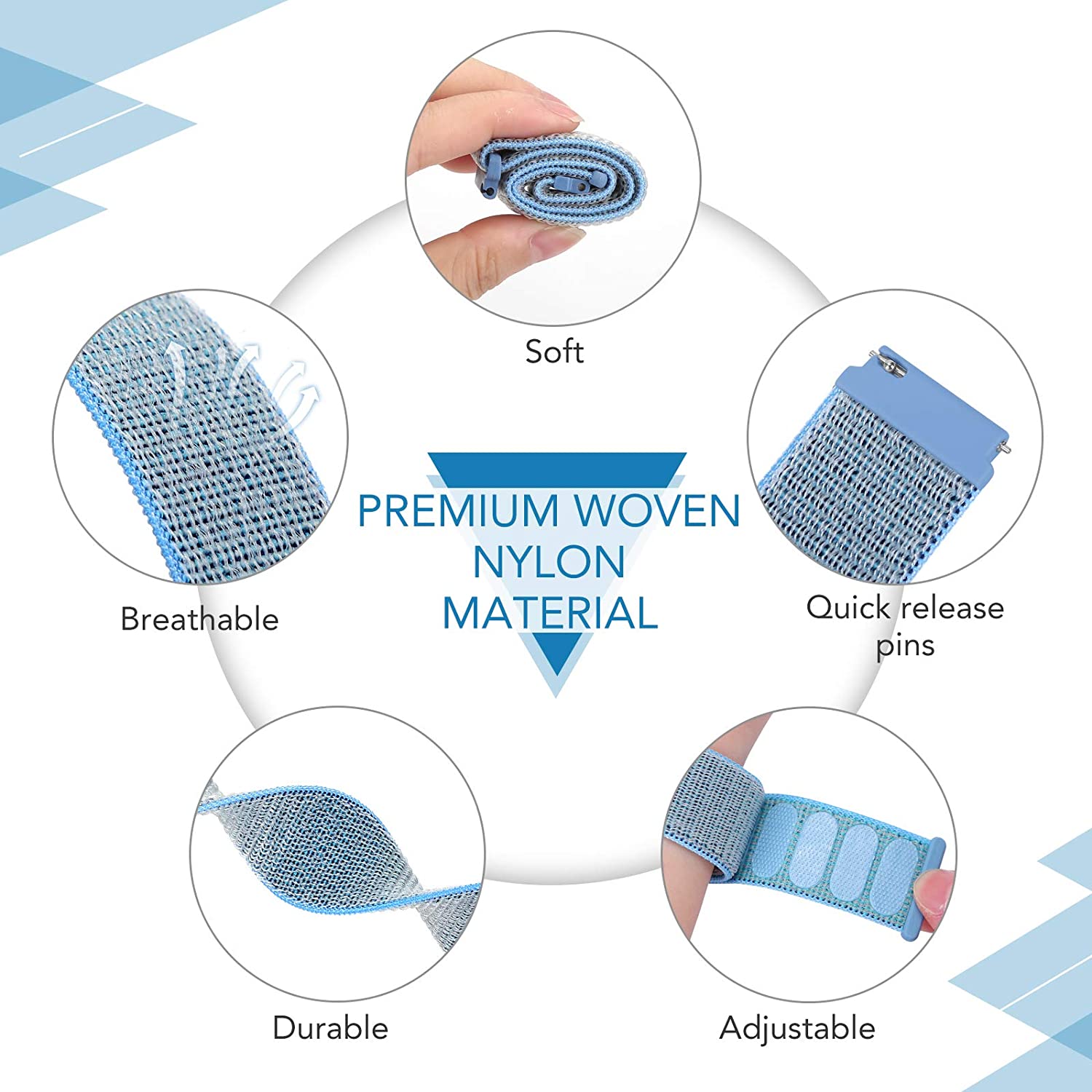 Correa nylon Amazfit GTR 4 (azul)