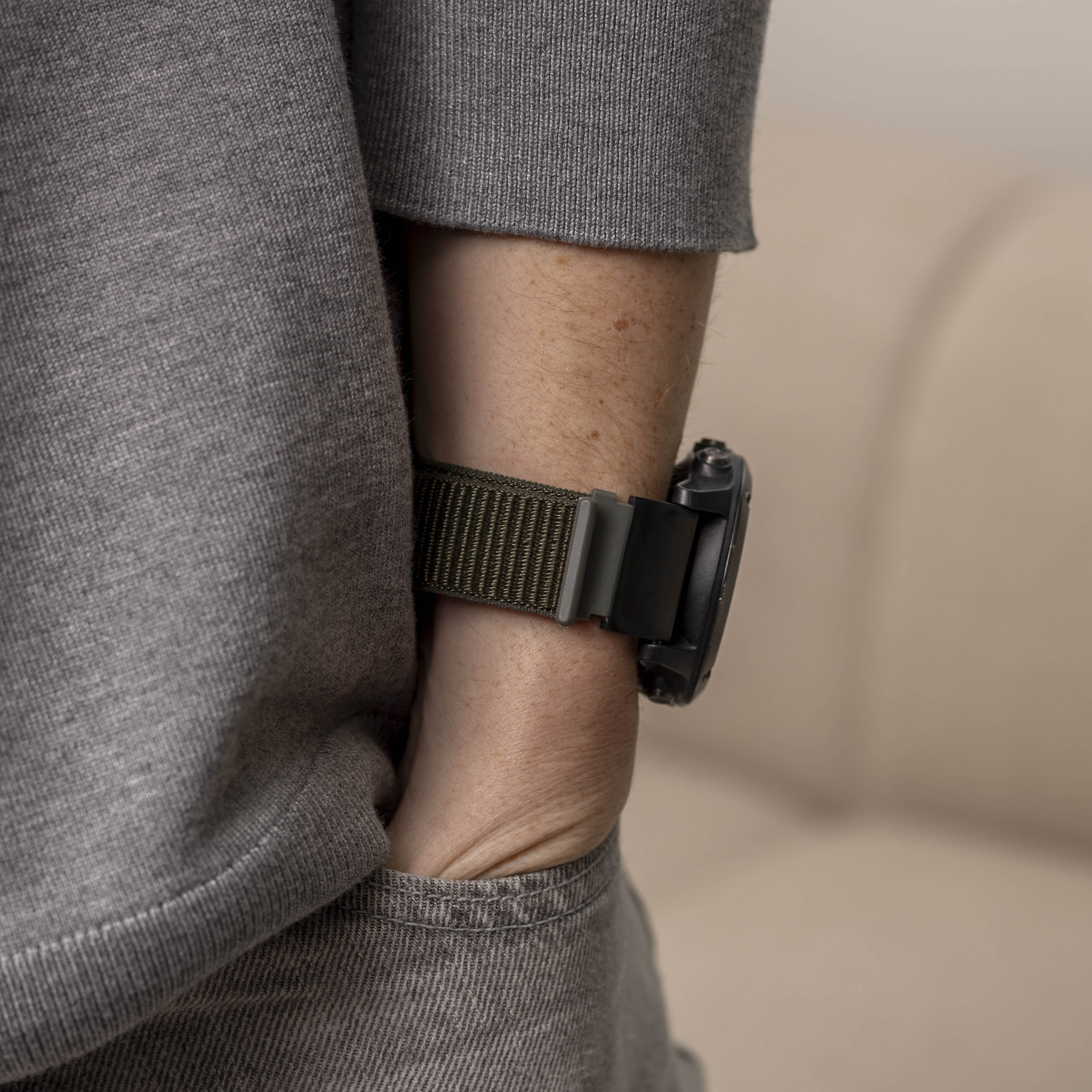 Correa nylon Garmin Quatix 3 / 6x / 7x Solar (verde militar)