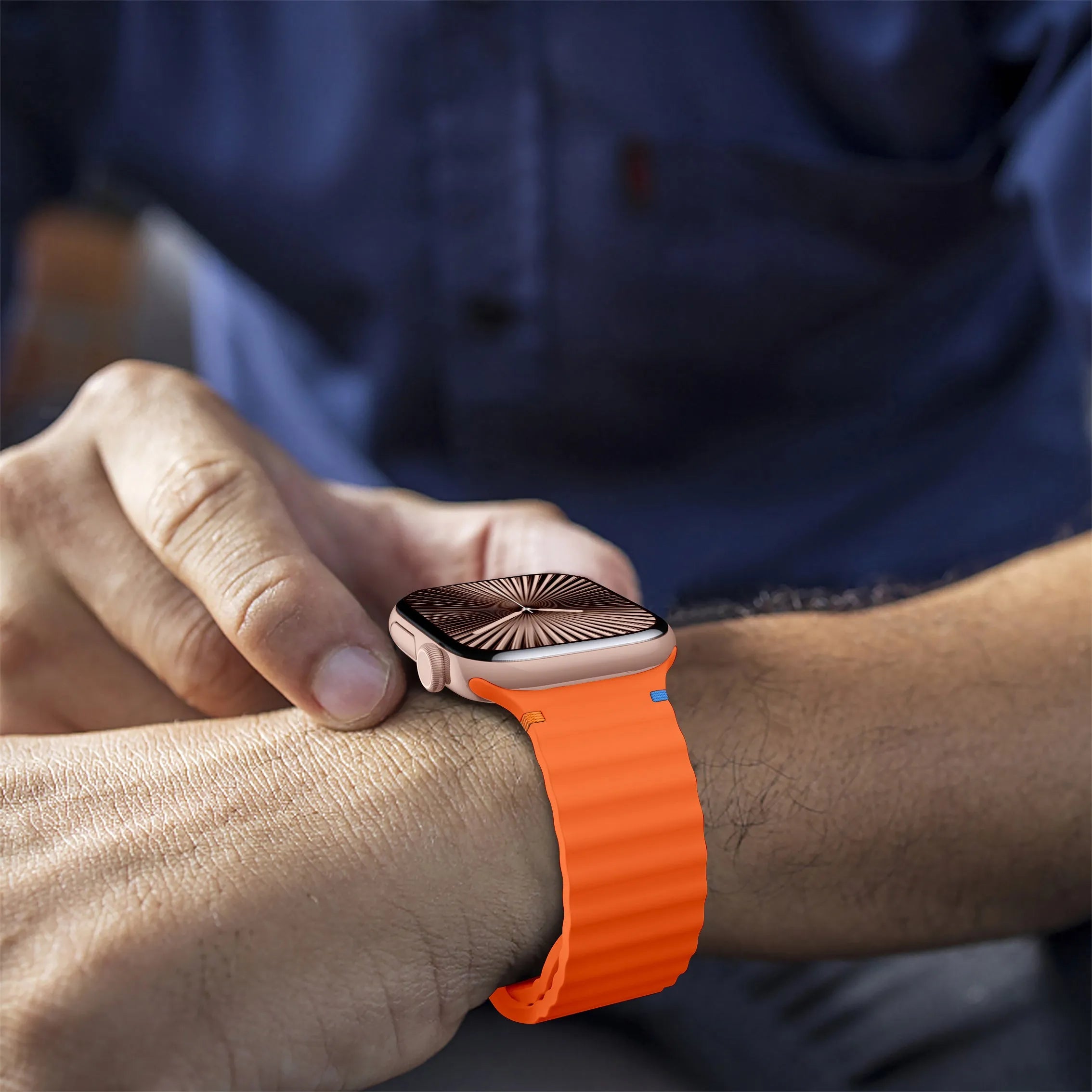 Correa silicona Wave Apple Watch (naranja)