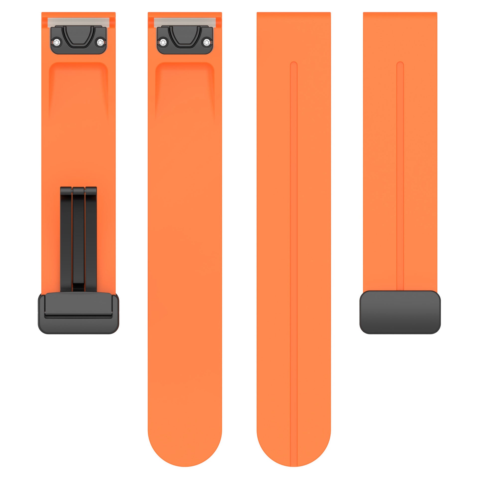 Garmin Quatix 8 Pro - 47mm D-Buckle Silicone Strap (Orange)