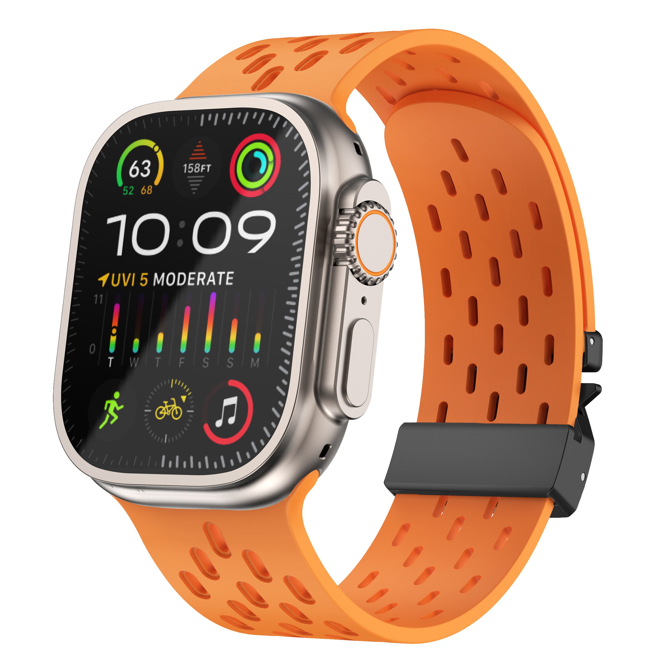Correa silicona air con P-buckle Apple Watch (naranja)