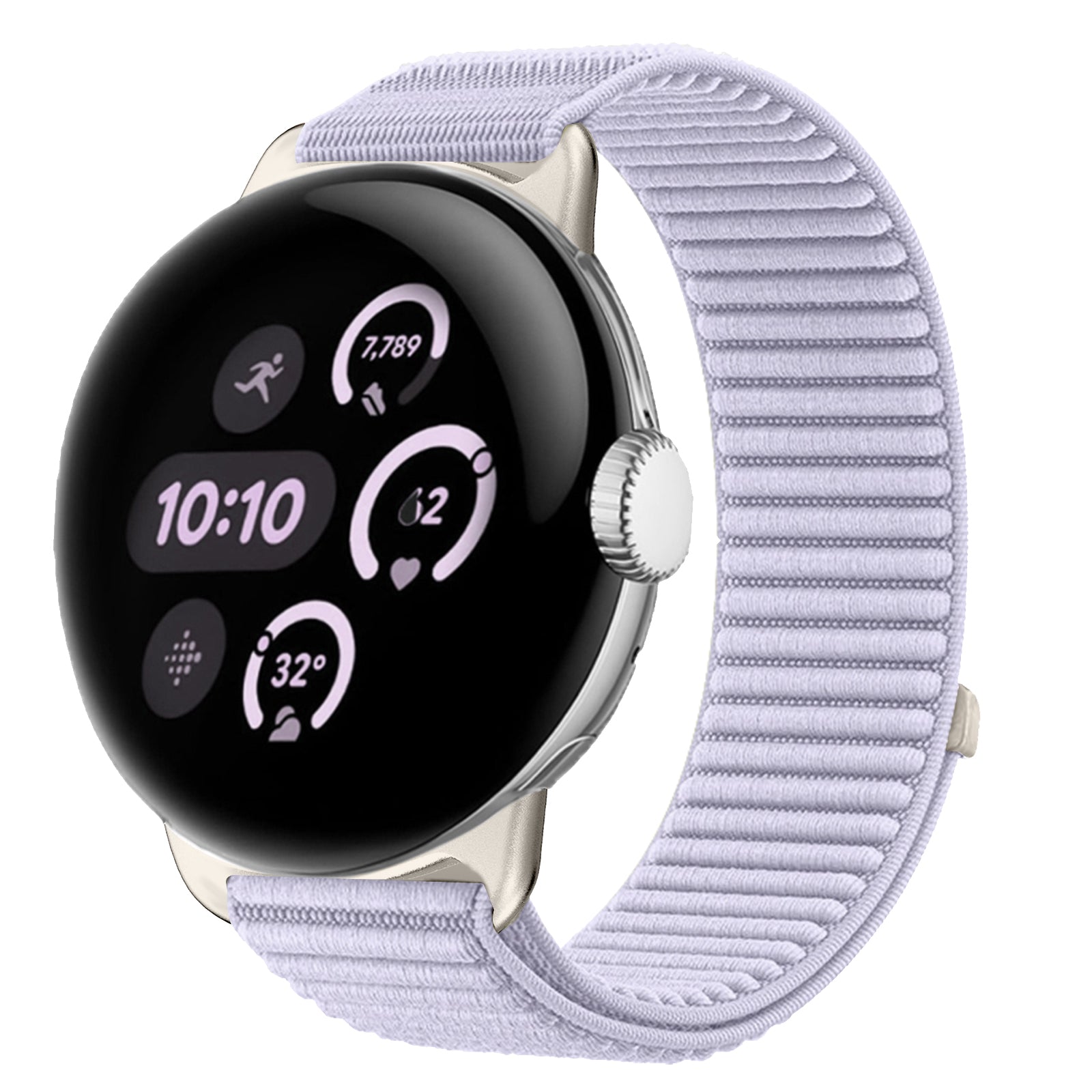 Google Pixel Watch 4 - 41mm Wave Nylon Strap (Light Purple)