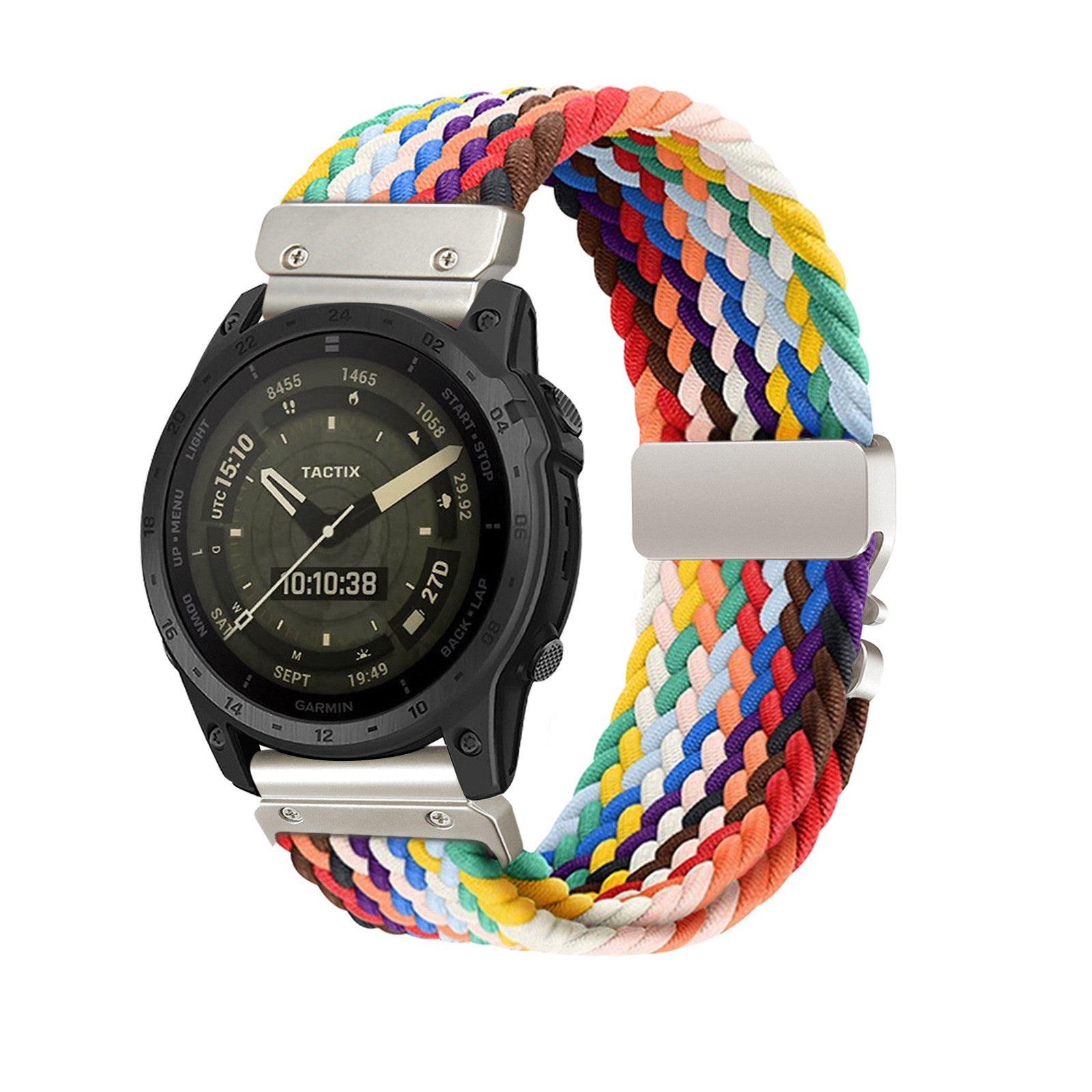 Correa trenzada con hebilla-P Garmin Fenix 7s (arcoíris)