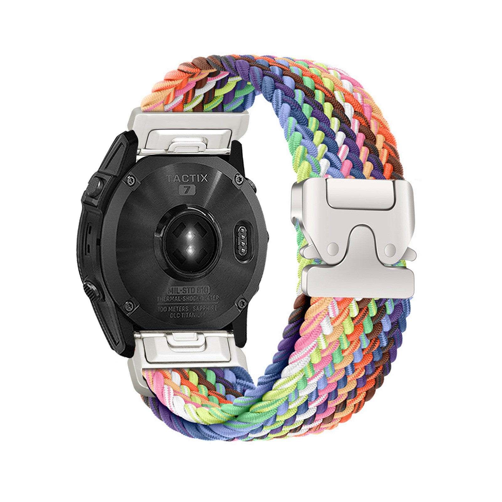 Correa trenzada con hebilla-P Garmin Fenix 5s (arcoíris)
