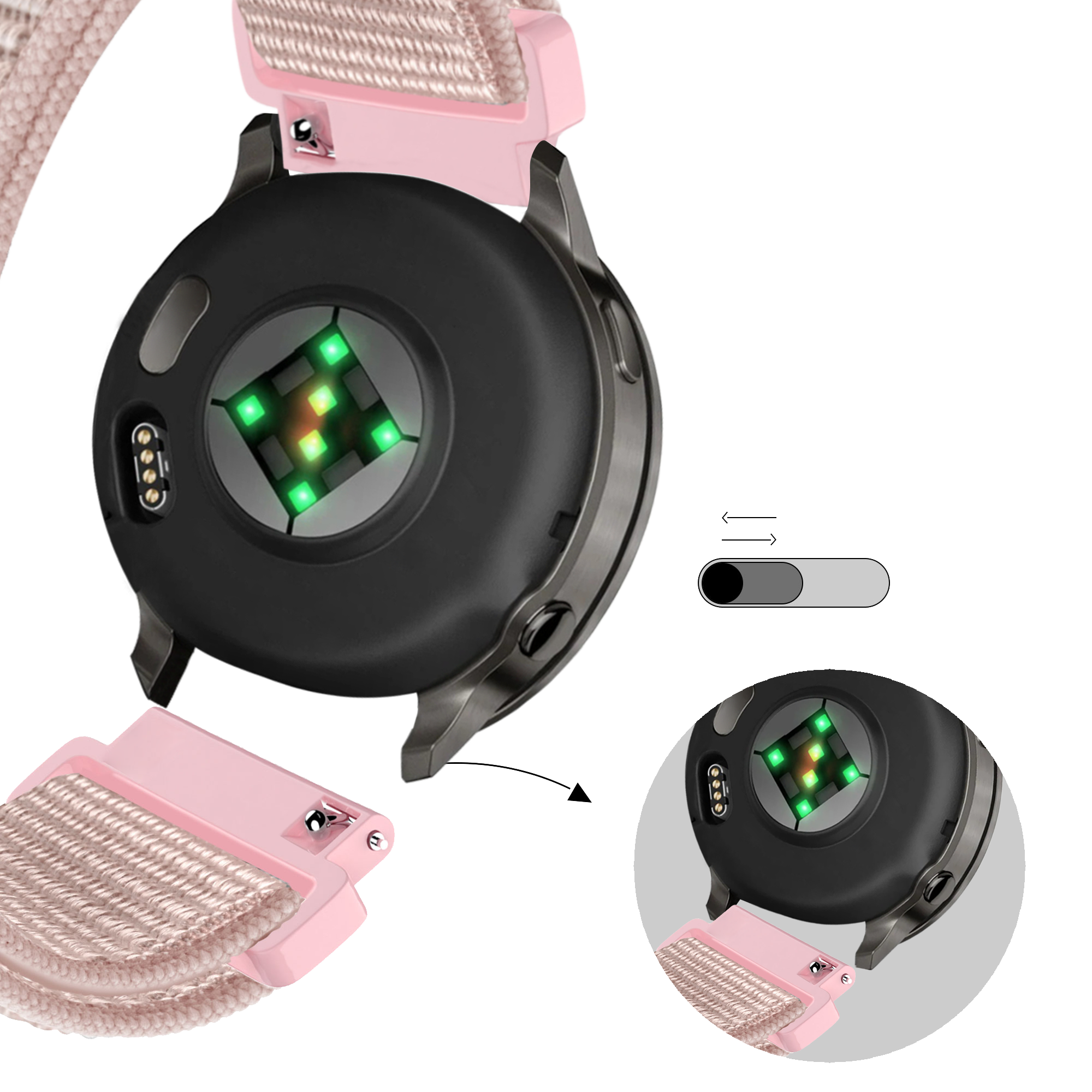 Bandz Correa nylon Loop Garmin Venu 3s (rosa dorado)