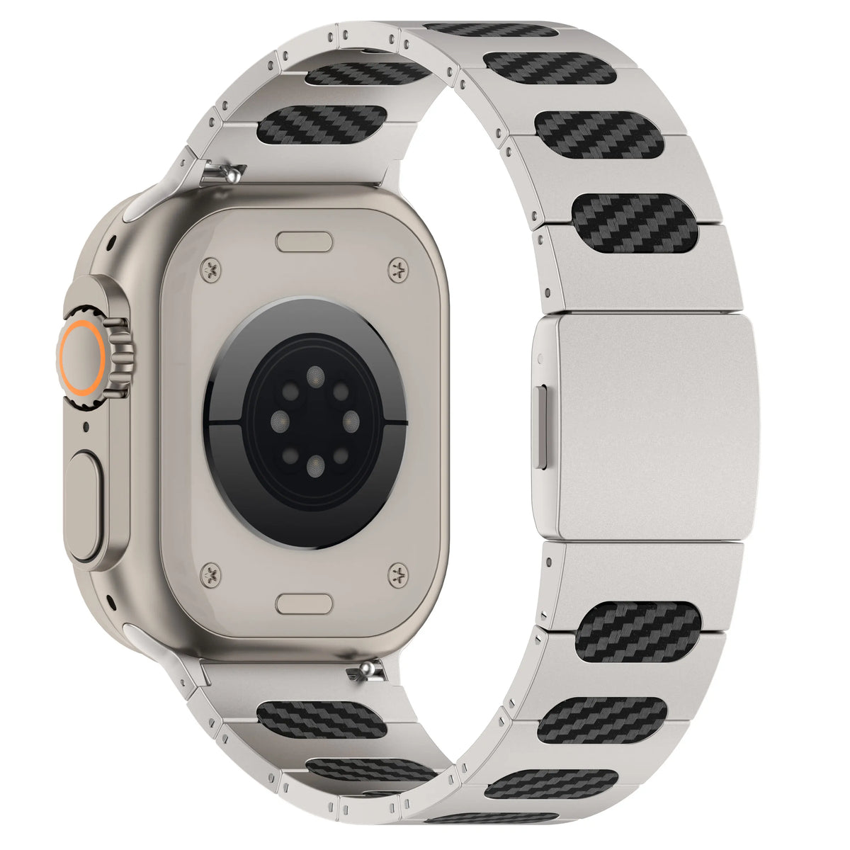 Apple Watch Ultra Refined Steel Hybrid Strap (Silver/Carbon)