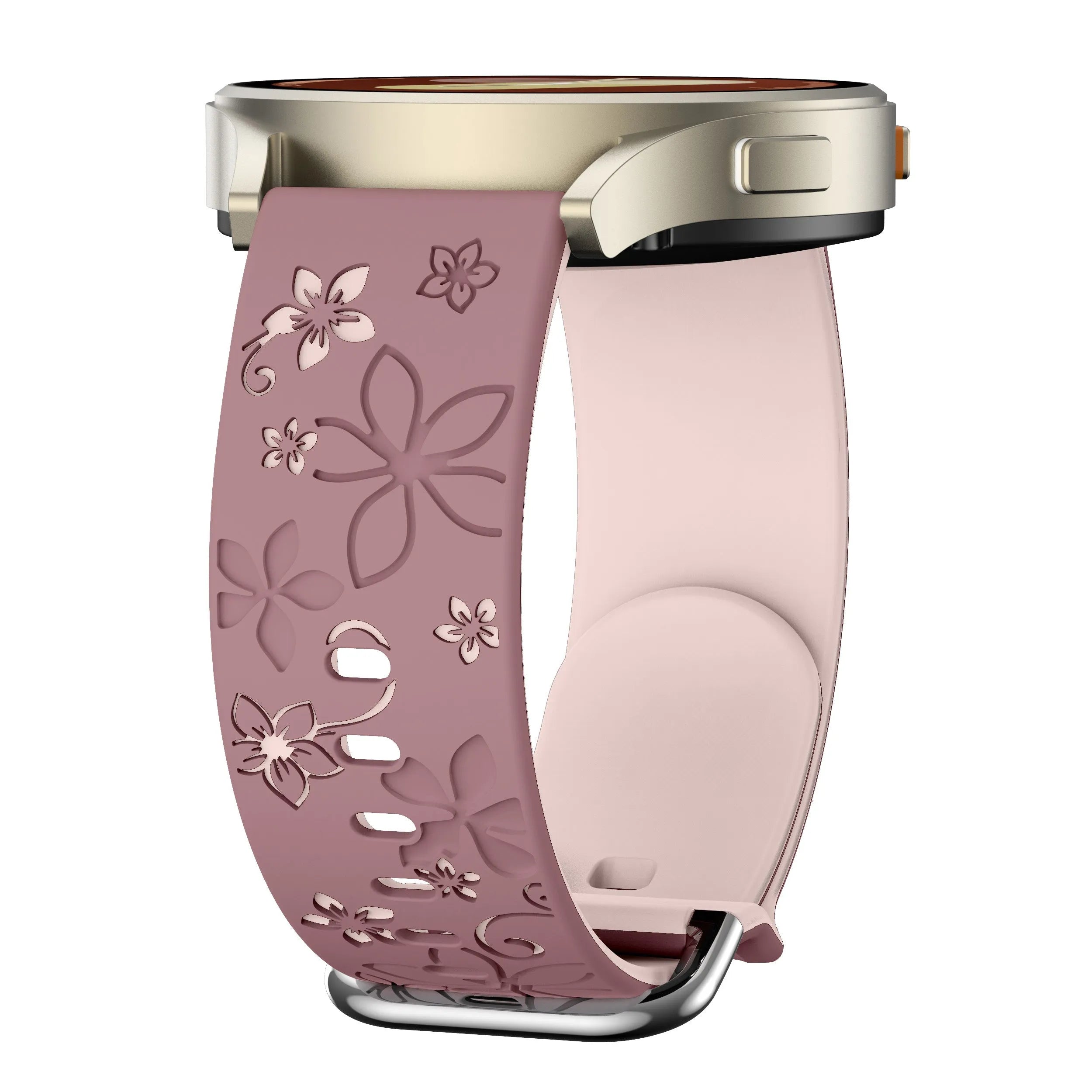 Coros Apex 42mm Flower Silicone Strap (Smoke Purple/Light Pink)