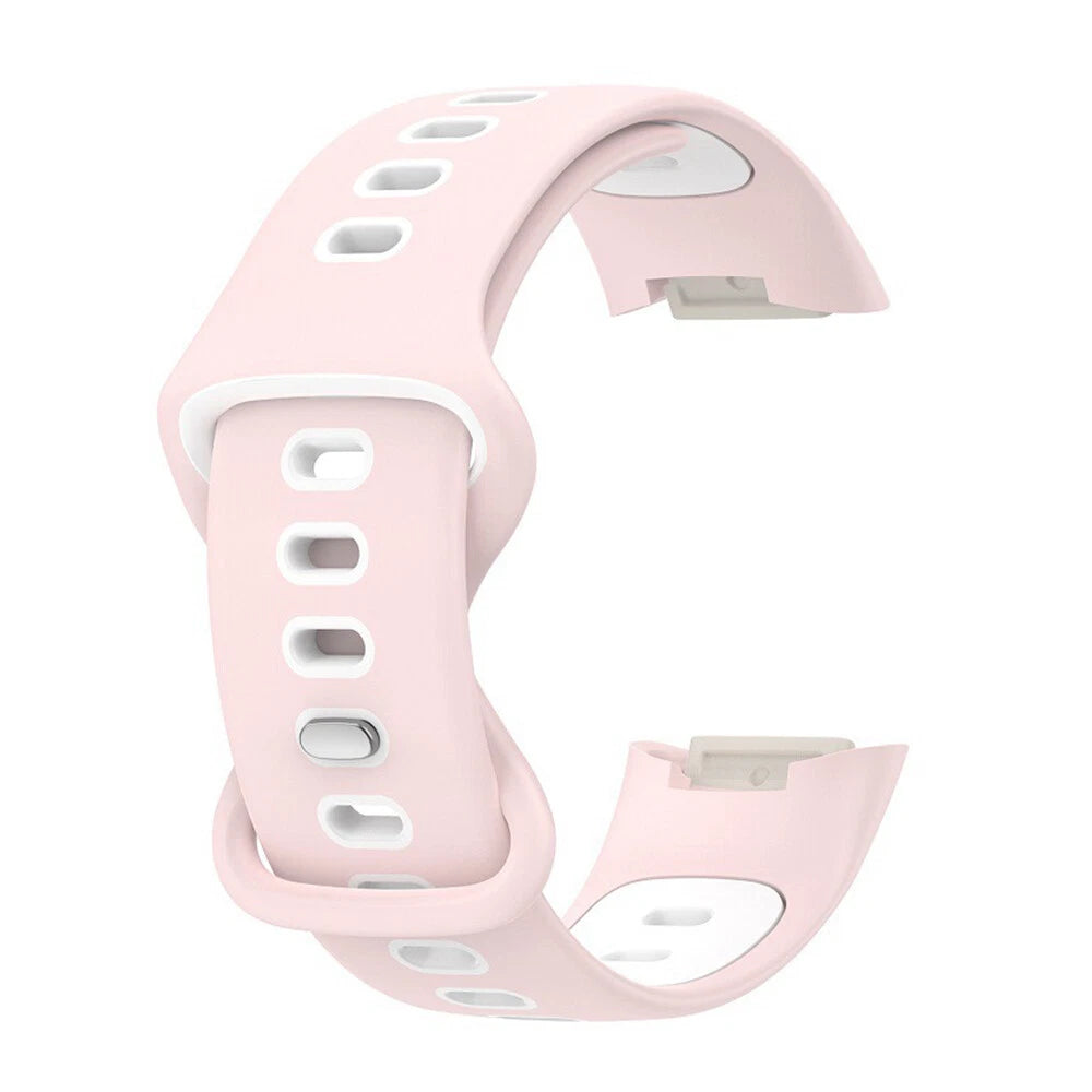 Correa deportiva Fitbit Charge 6 (rosa/blanco)