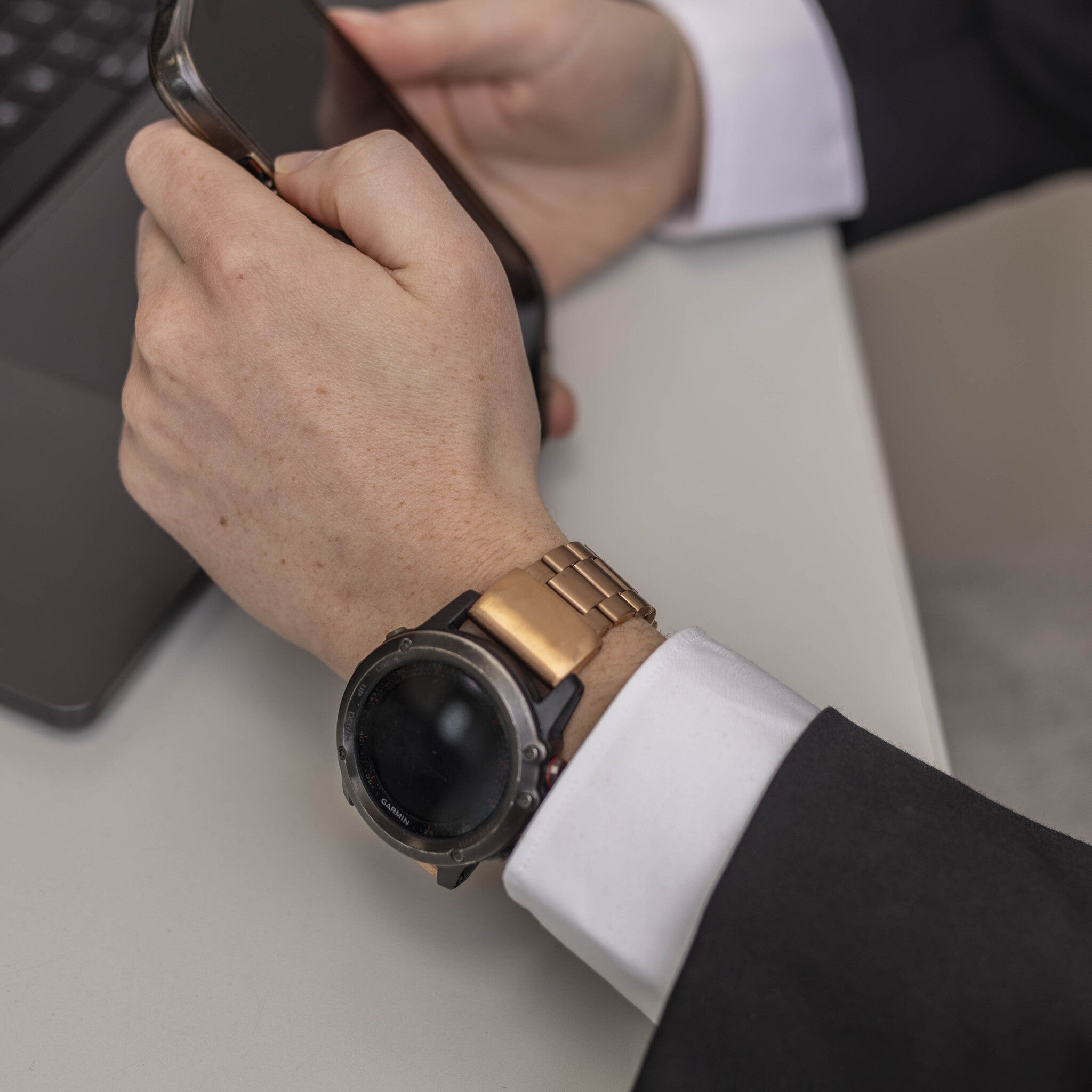 Garmin MARQ Steel Strap (Rose Gold)