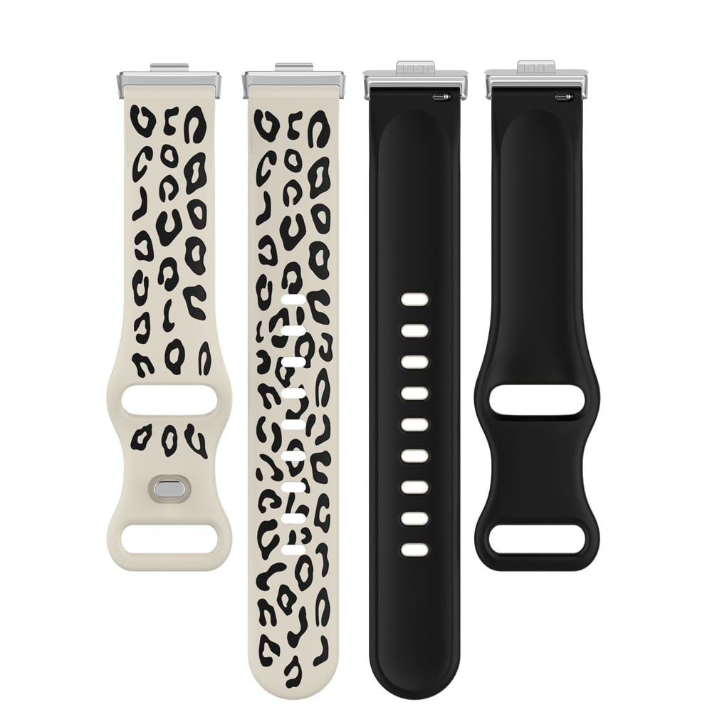 Correa silicona con estampado leopardo Huawei Watch Fit 3 (blanco estrella/negro)