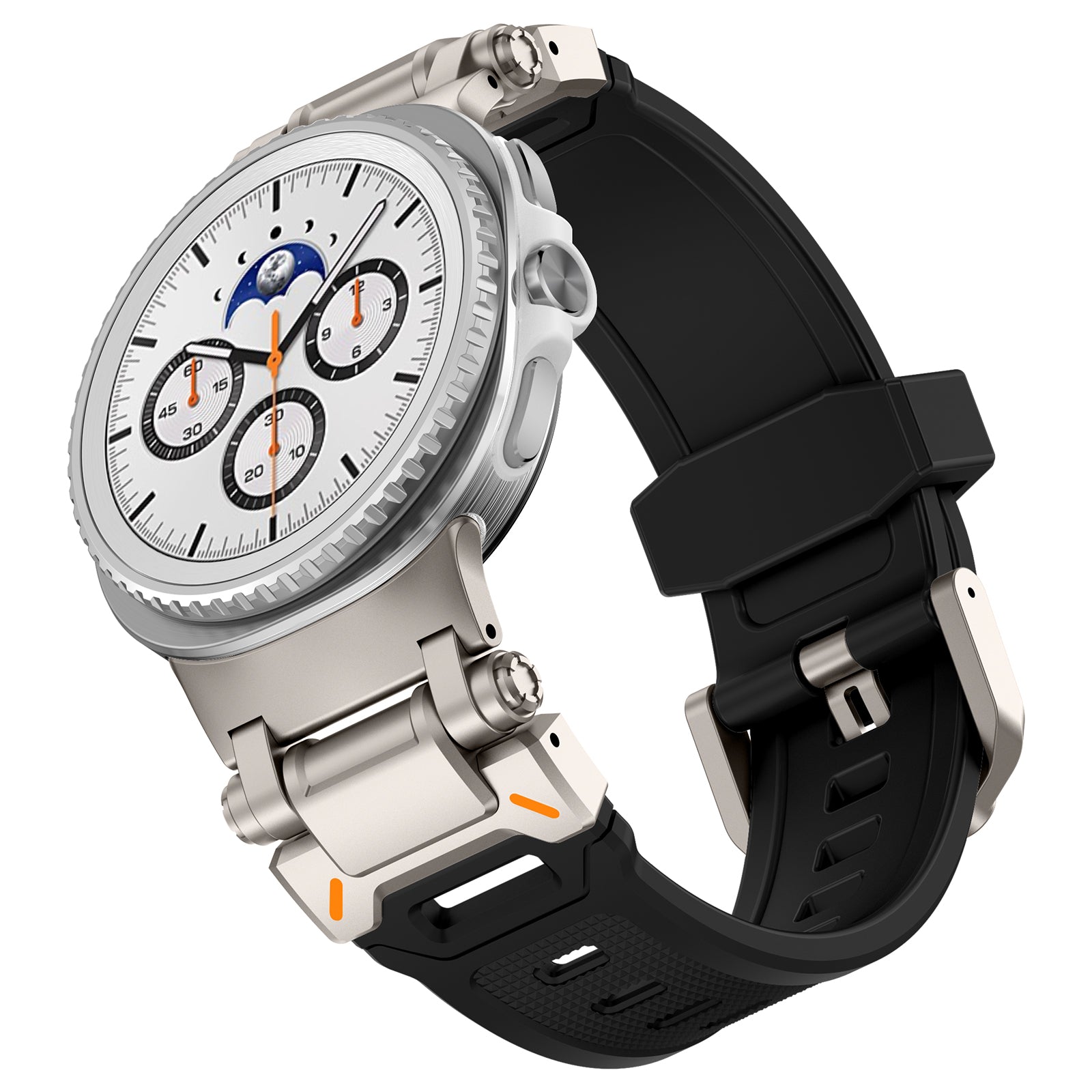 Correa silicona 'Explorer' Samsung Galaxy Watch 8 44mm (negro con titanio)