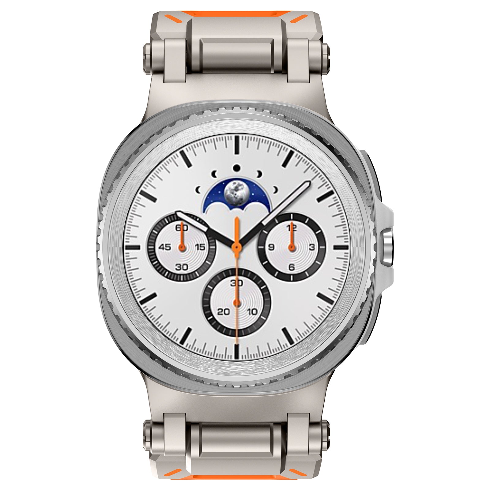 Correa silicona 'Explorer' Samsung Galaxy Watch 8 Classic naranja con titanio