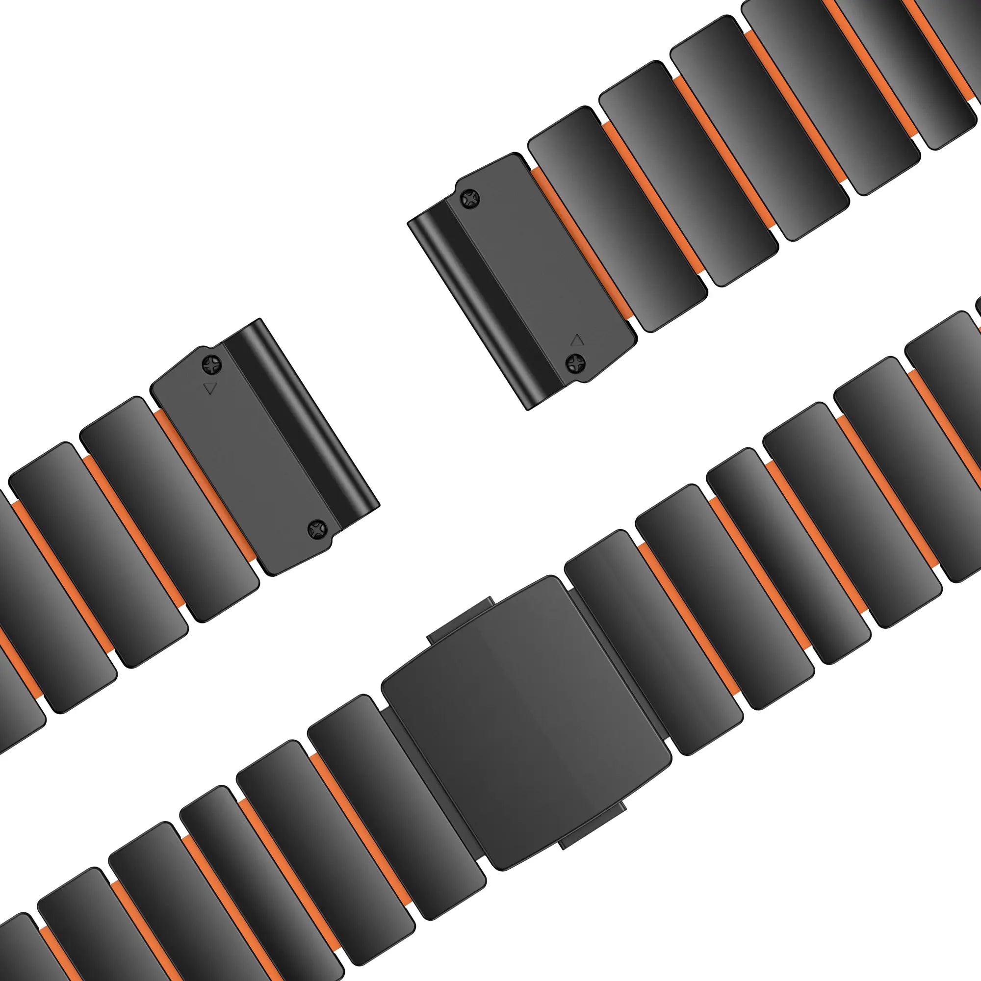 Bandz Correa titanio 'Hybrid' Garmin Quatix 3/6x/7x (negro/naranja)