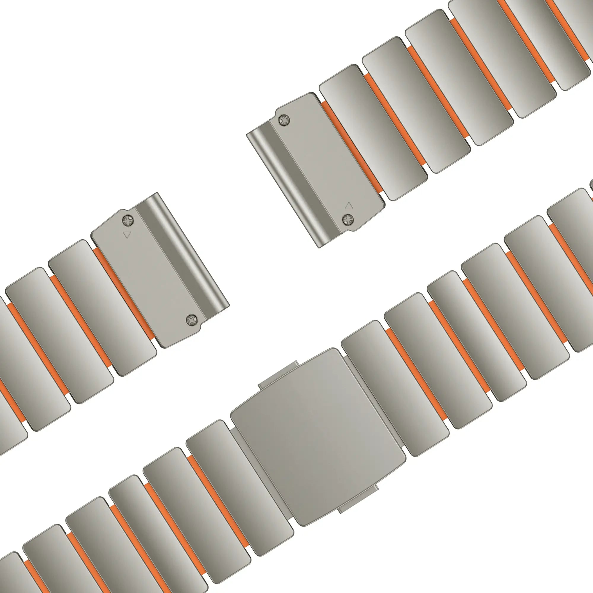 Bandz Correa titanio 'Hybrid' Garmin Quatix 3/6x/7x (titanio/naranja)