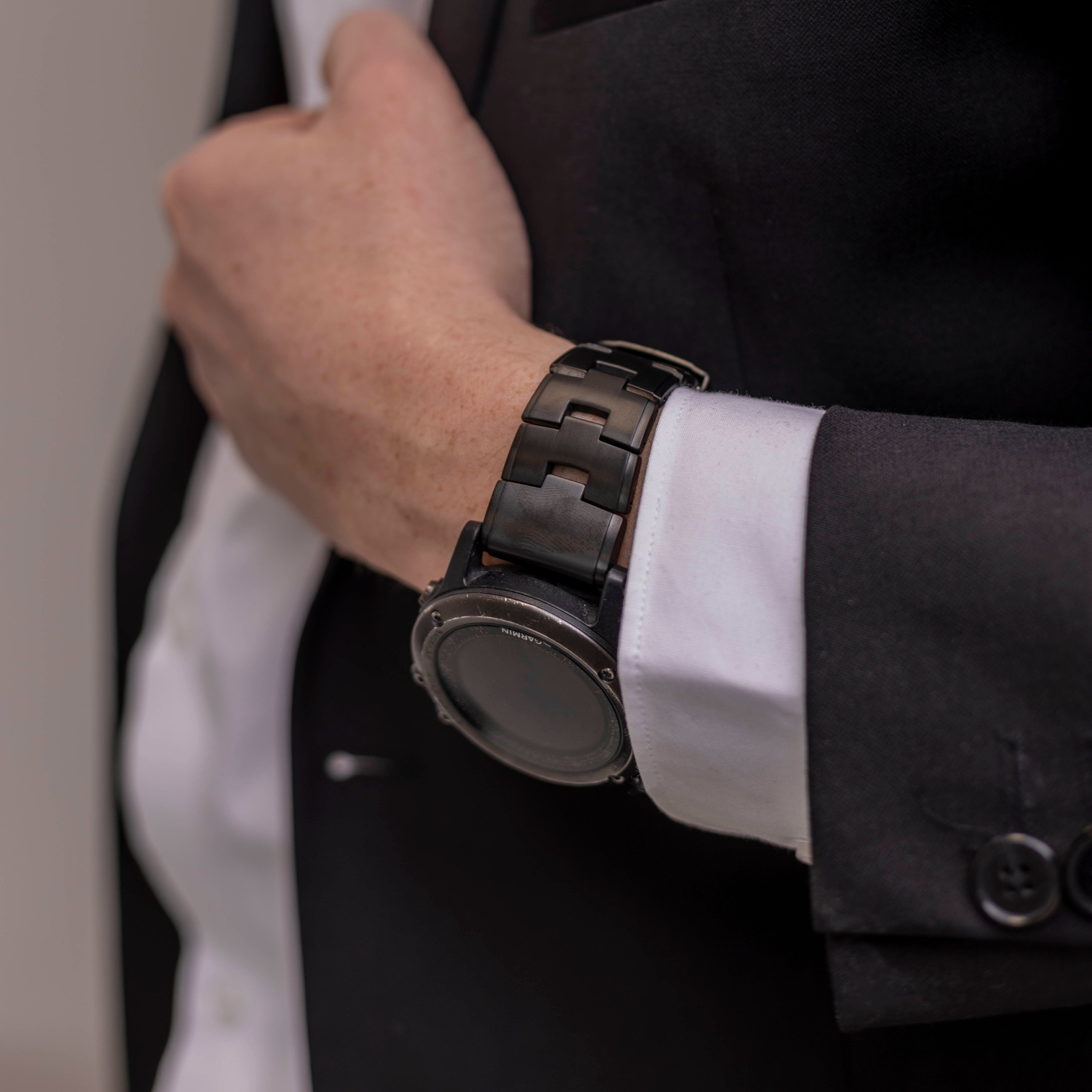 Bandz Correa sólido titanio Garmin Fenix 8 - 51mm (negro)