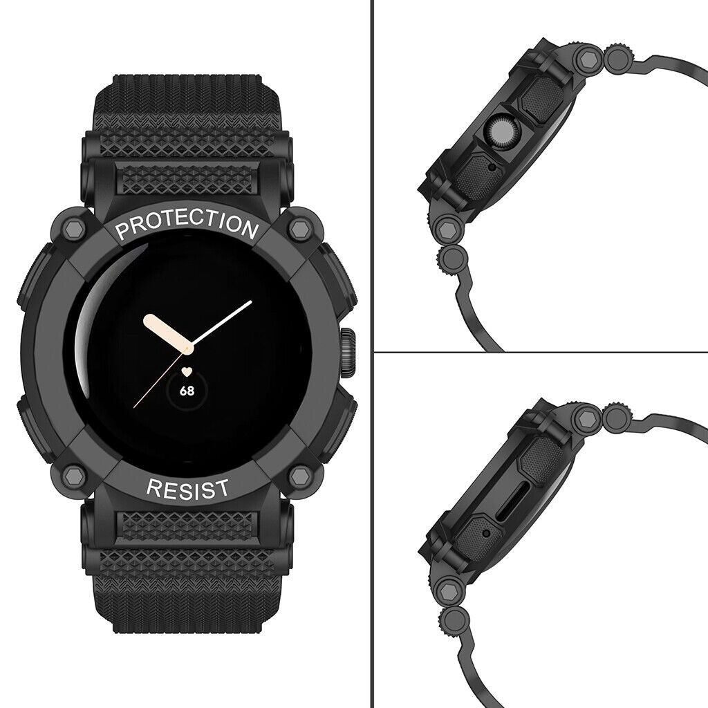 Google Pixel Watch 4 - 41mm TPU Strap with Frame (Black)