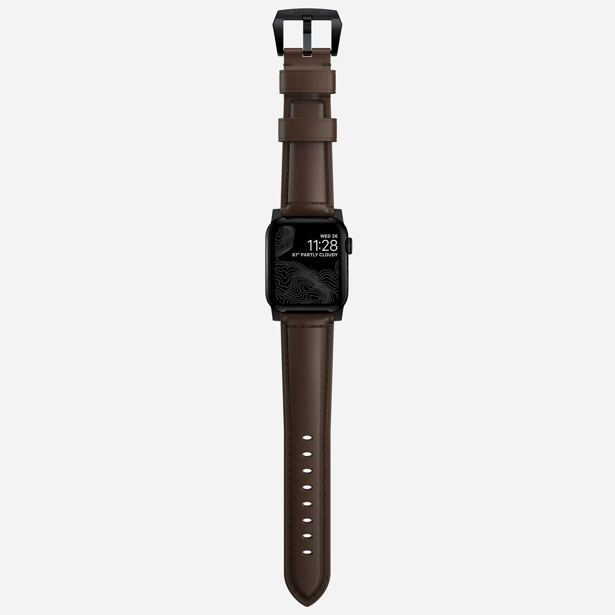 Nomad Traditional Apple Watch Leather Strap (Brown/Black)