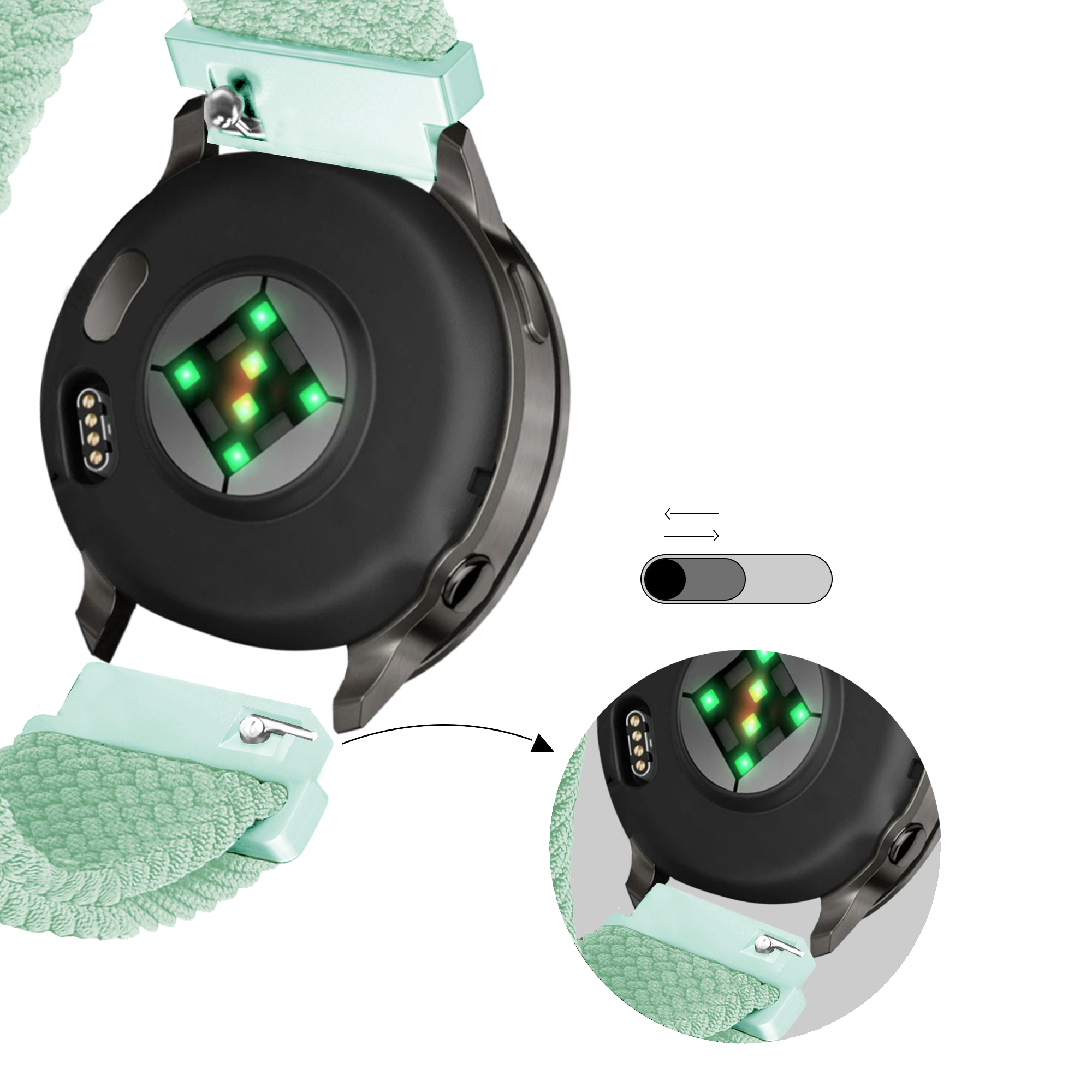 Bandz Garmin Venu 3s Adjustable Braided Strap (Turquoise)