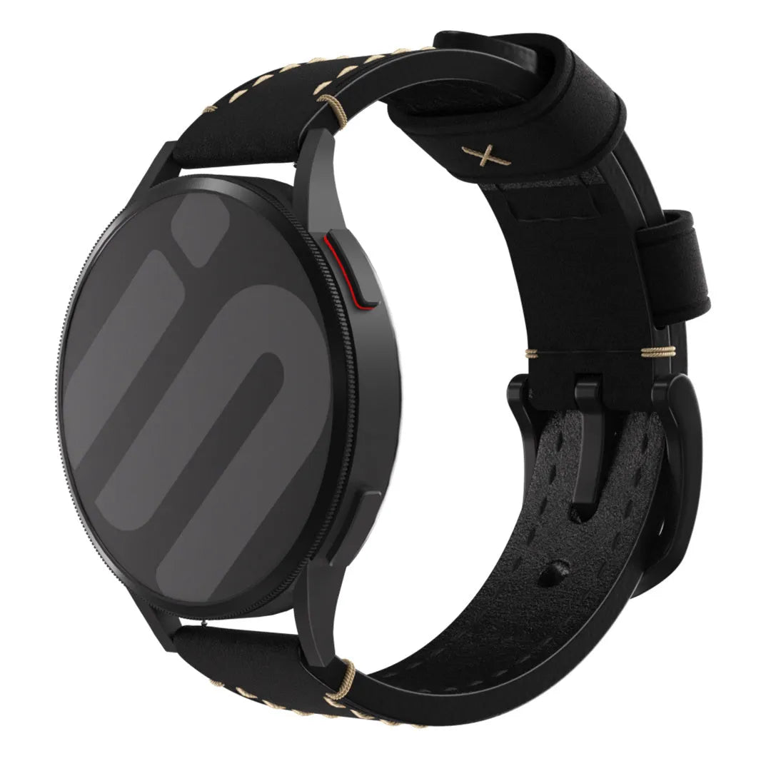 Correa de cuero auténtico Oppo Watch X2 Mini (negro)