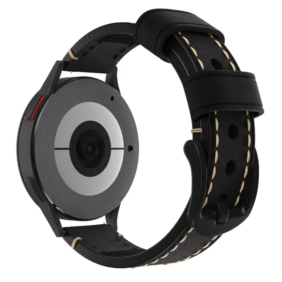 Correa de cuero auténtico Oppo Watch X2 Mini (negro)