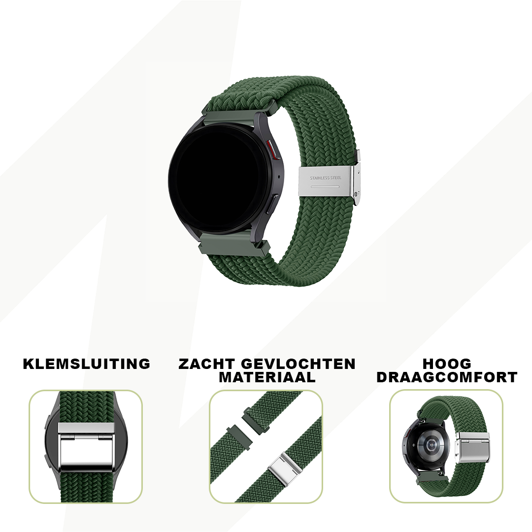 Bandz Correa nylon trenzada Garmin Venu 2 (verde oliva)