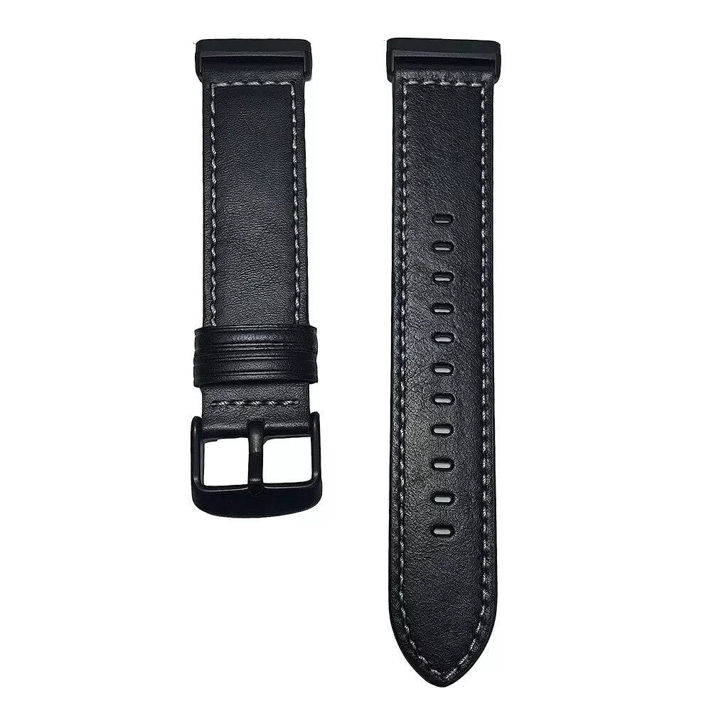 Fitbit Versa 3 Modern Leather Strap (Black)