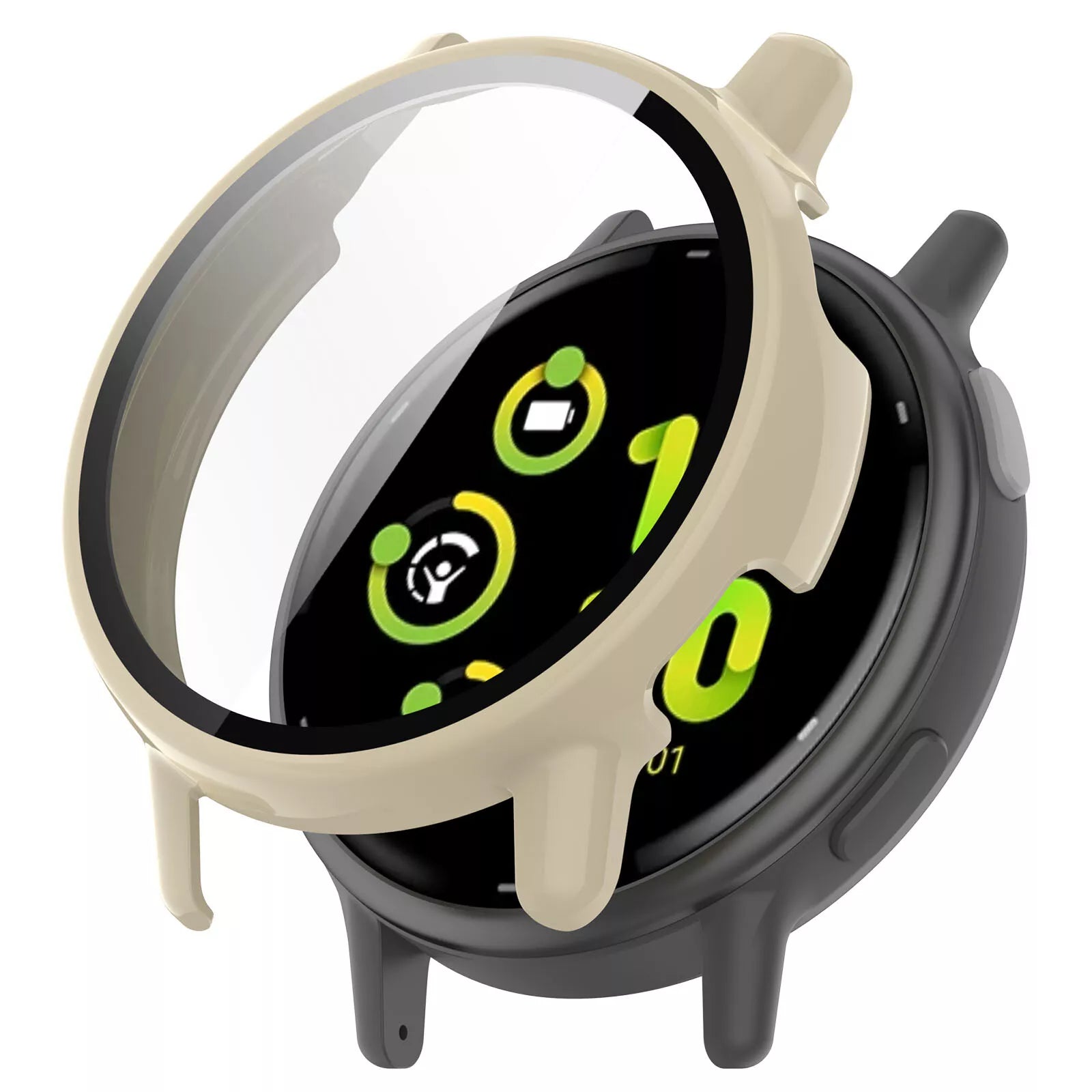 Funda rígida con vidrio Garmin Vivoactive 5 (beige)