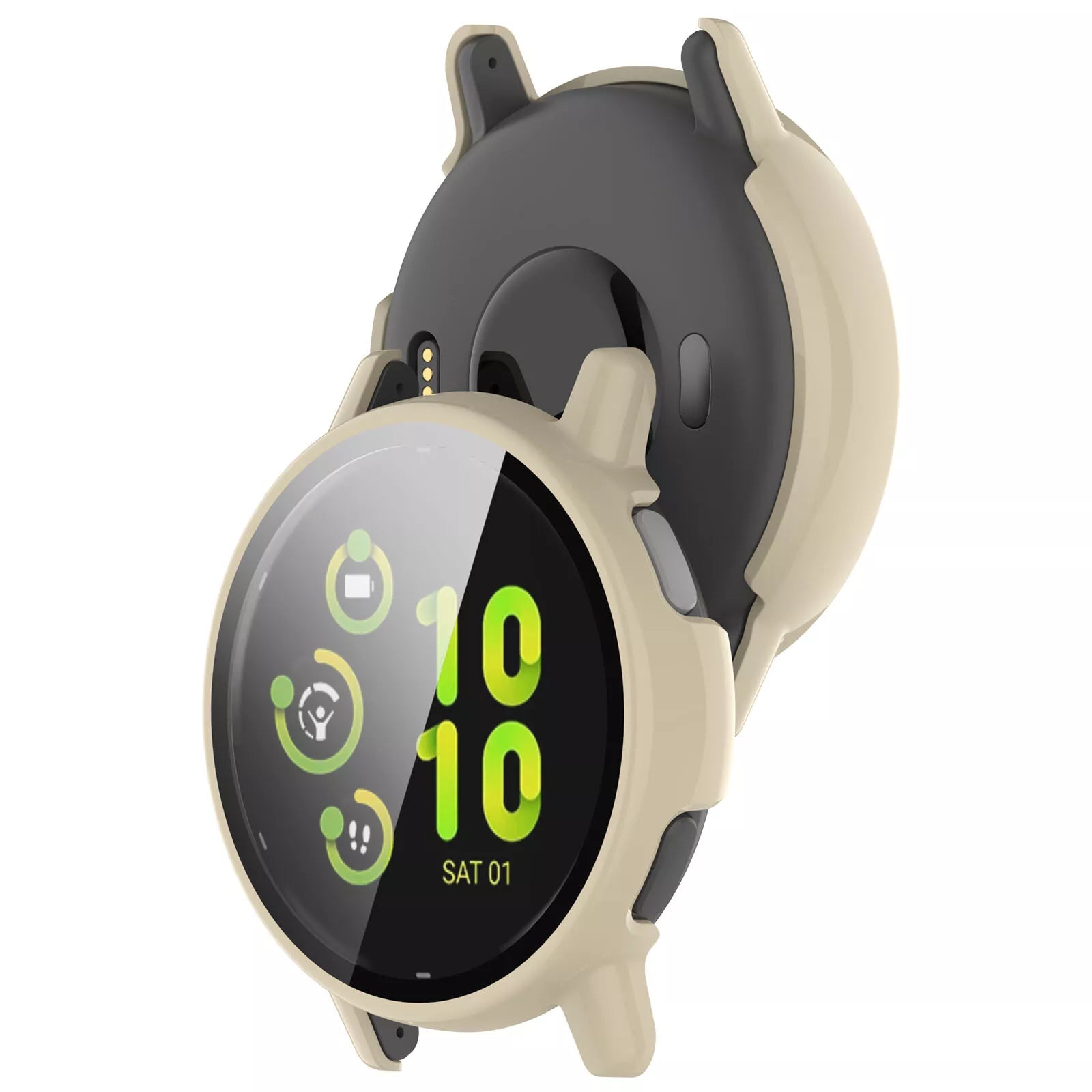 Funda rígida con vidrio Garmin Vivoactive 5 (beige)