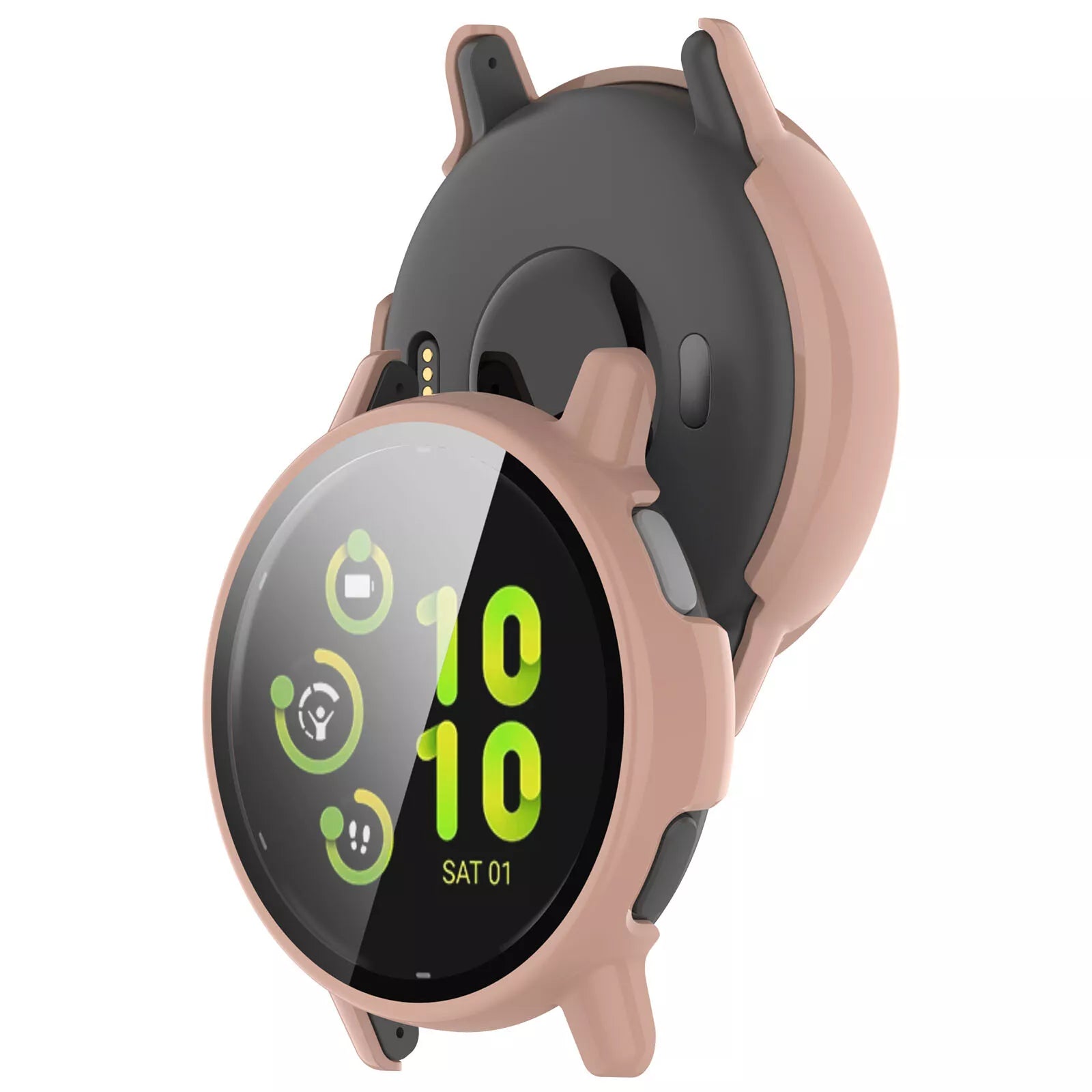 Funda rígida con vidrio Garmin Vivoactive 5 (rosa)