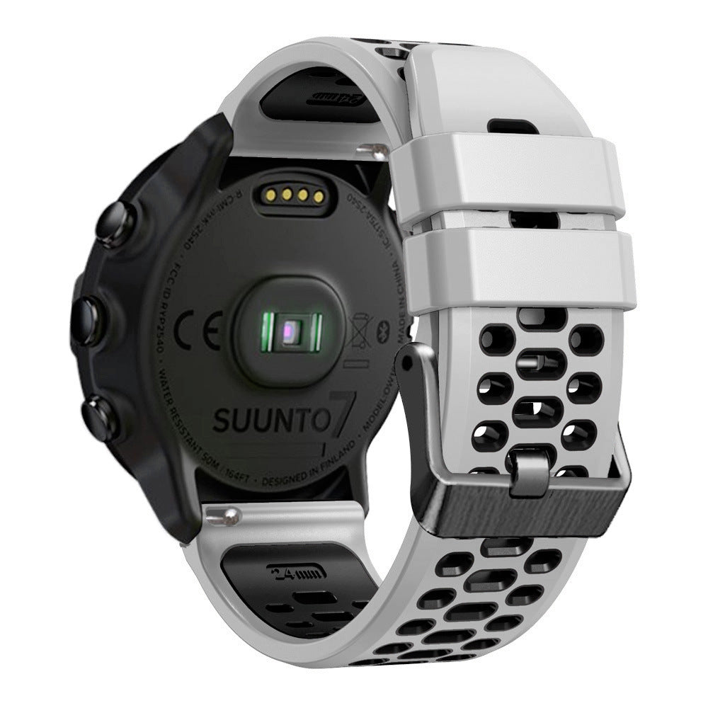 Universal 24mm Sport Buckle Strap (White/Black)