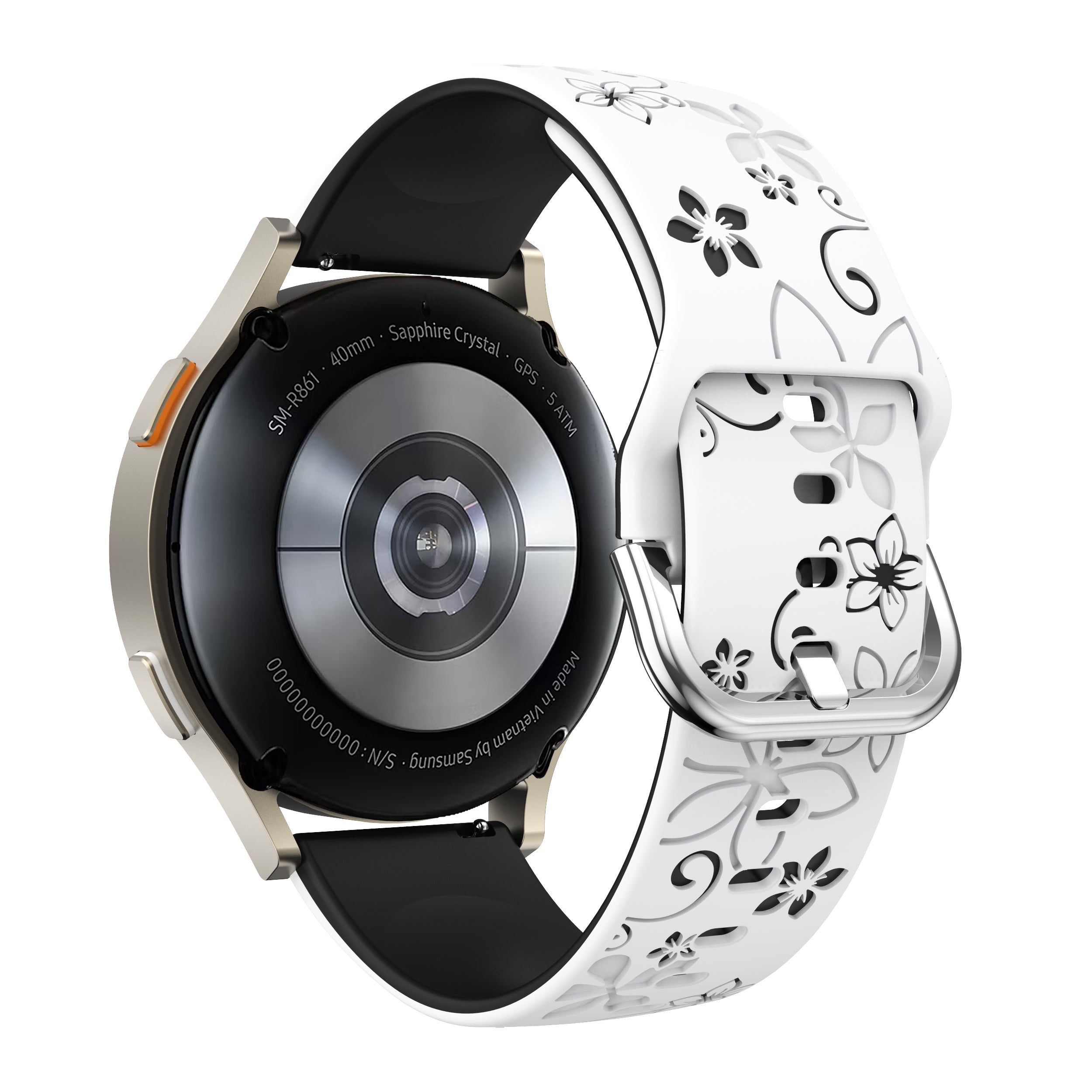 Correa silicona 'Flores' Amazfit GTS 3 (blanco/negro)