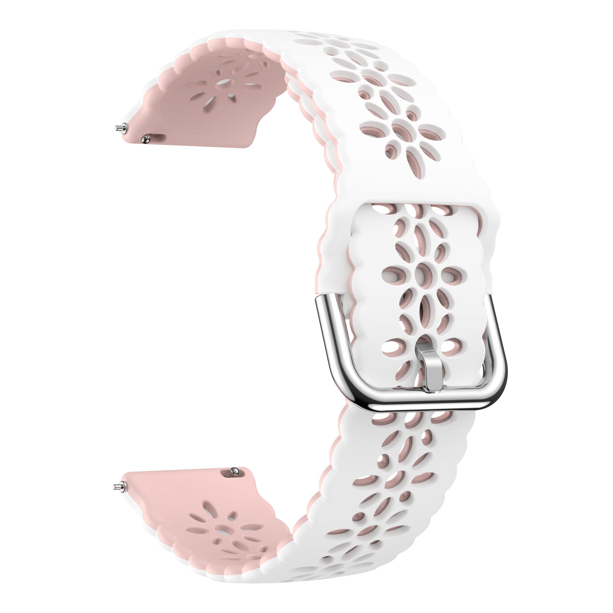 Correa de silicona con relieve Withings ScanWatch Nova (blanco/rosa)