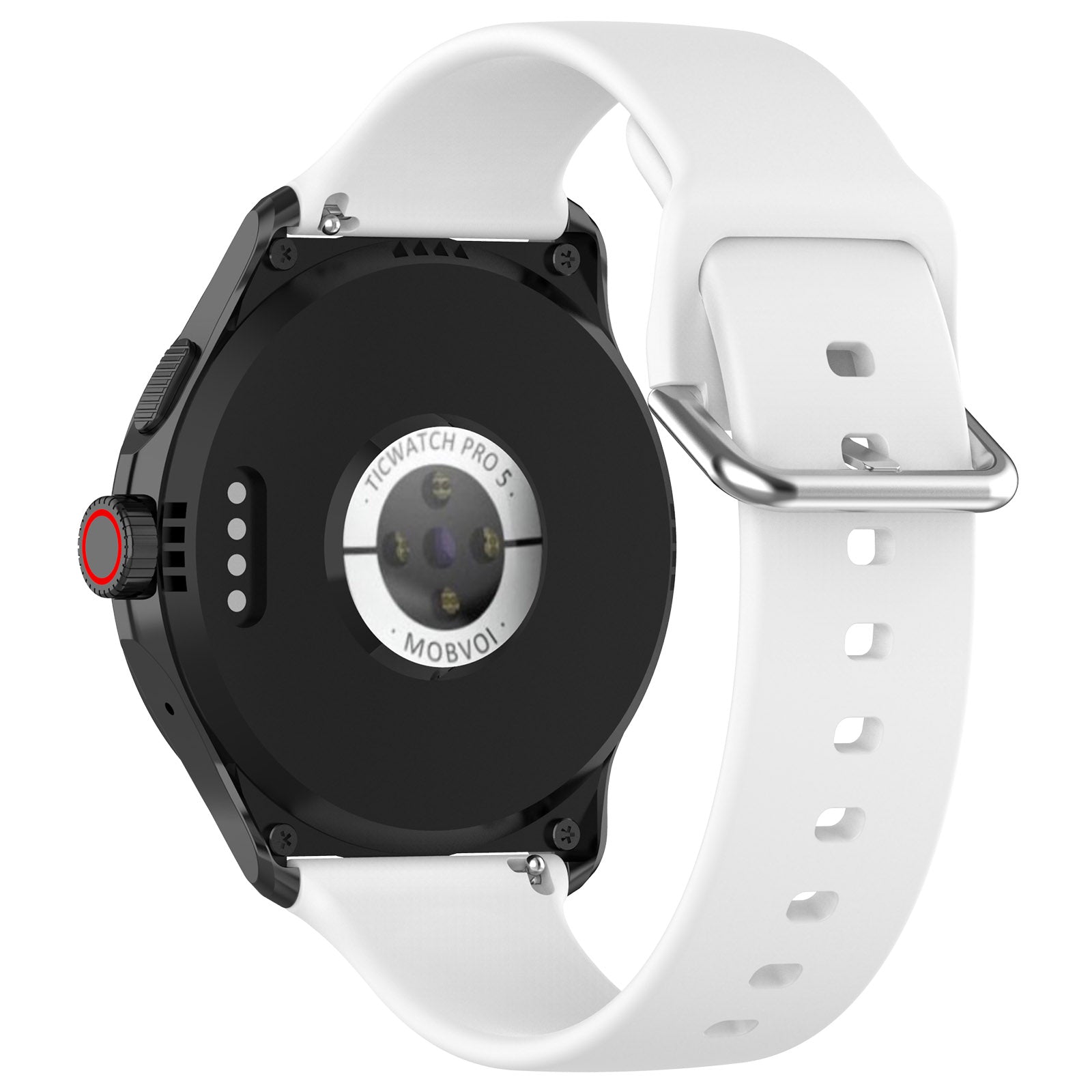 Universal 24mm Silicone Buckle Strap (White)