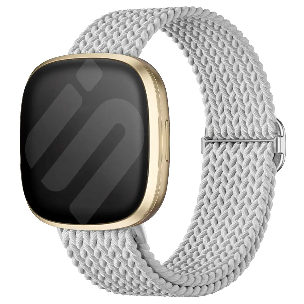 Fitbit Versa 4 Adjustable Woven Strap (Light Grey)