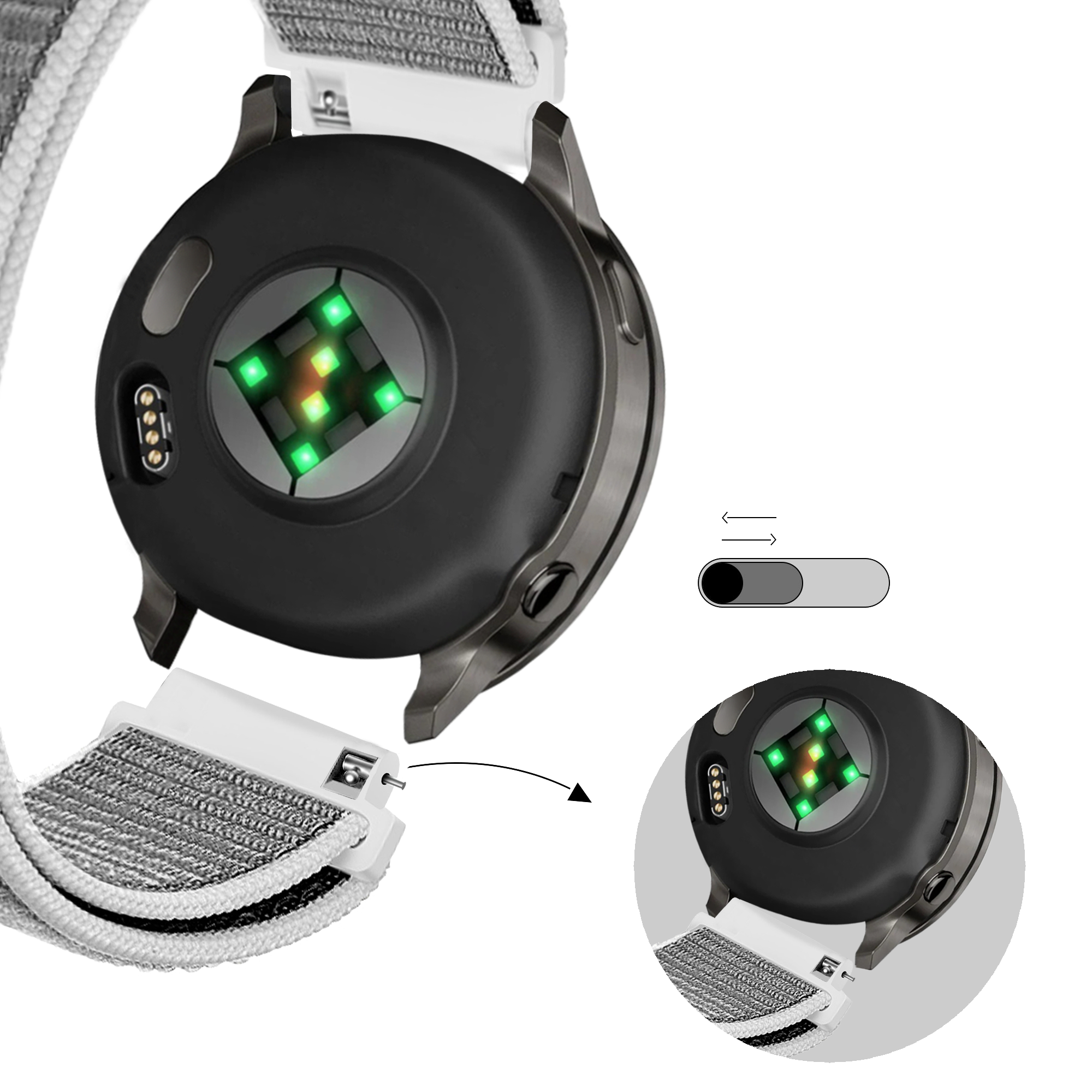 Bandz Garmin Venu 4 - 45mm Nylon Loop Strap (Seashell)