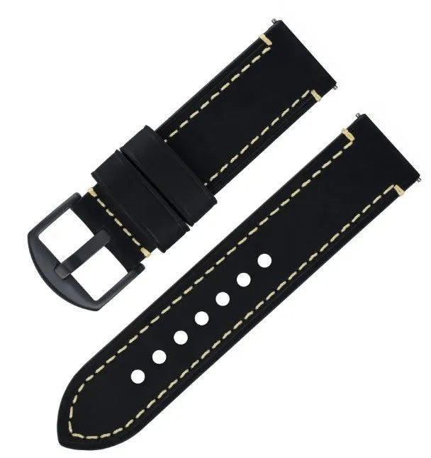 Correa de cuero auténtico Oppo Watch X2 Mini (negro)