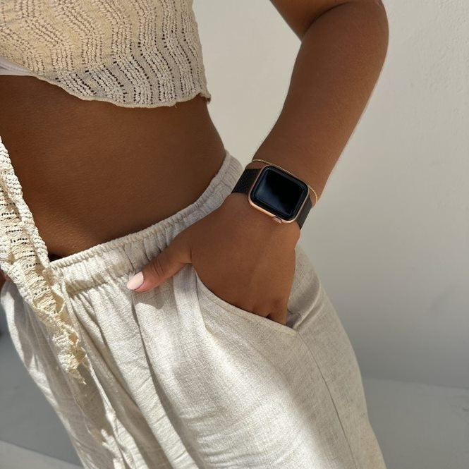 Correa milanesa xoxo Wildhearts Apple Watch (negro)