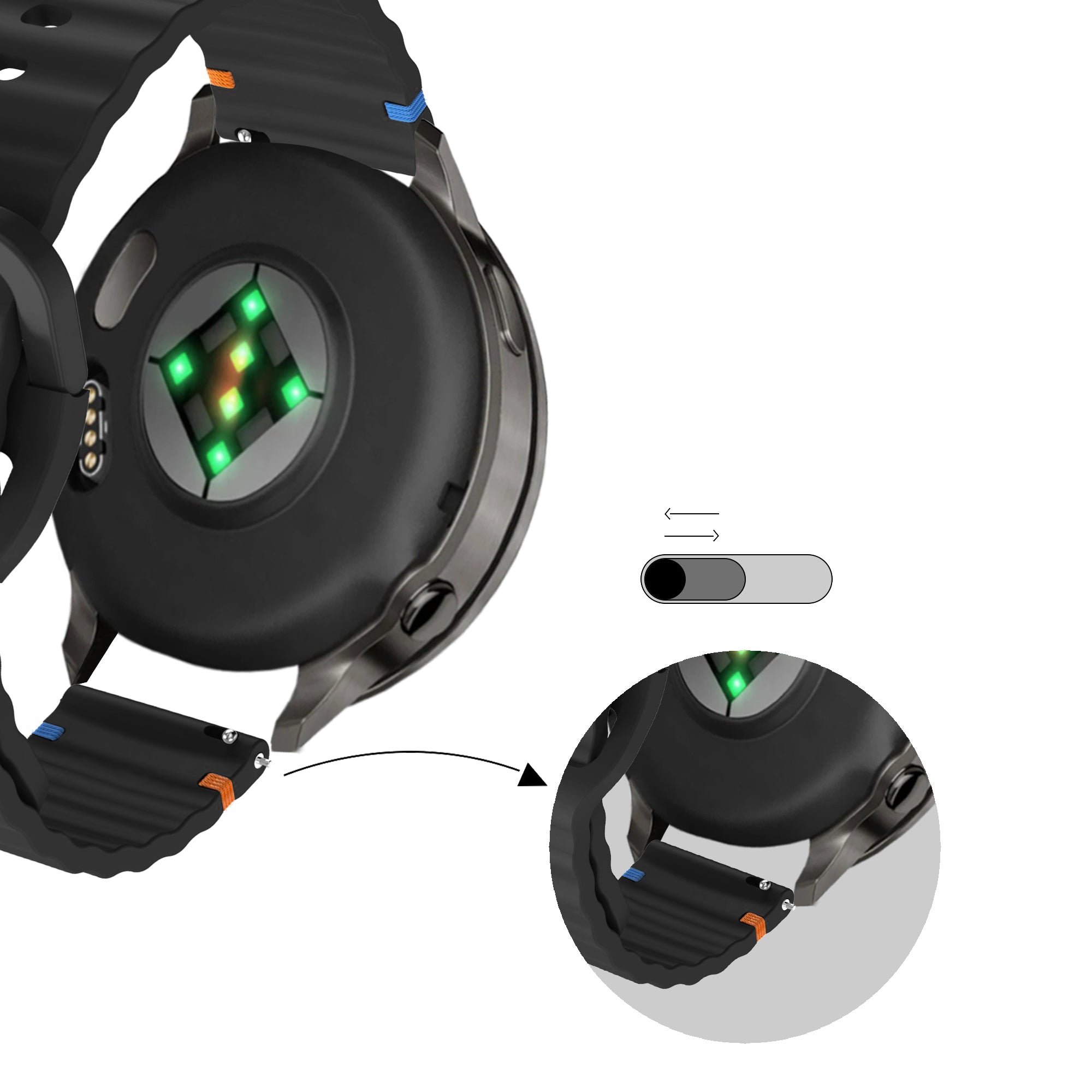 Bandz Correa silicona 'Wave' Garmin Venu 4 - 41mm (negro)