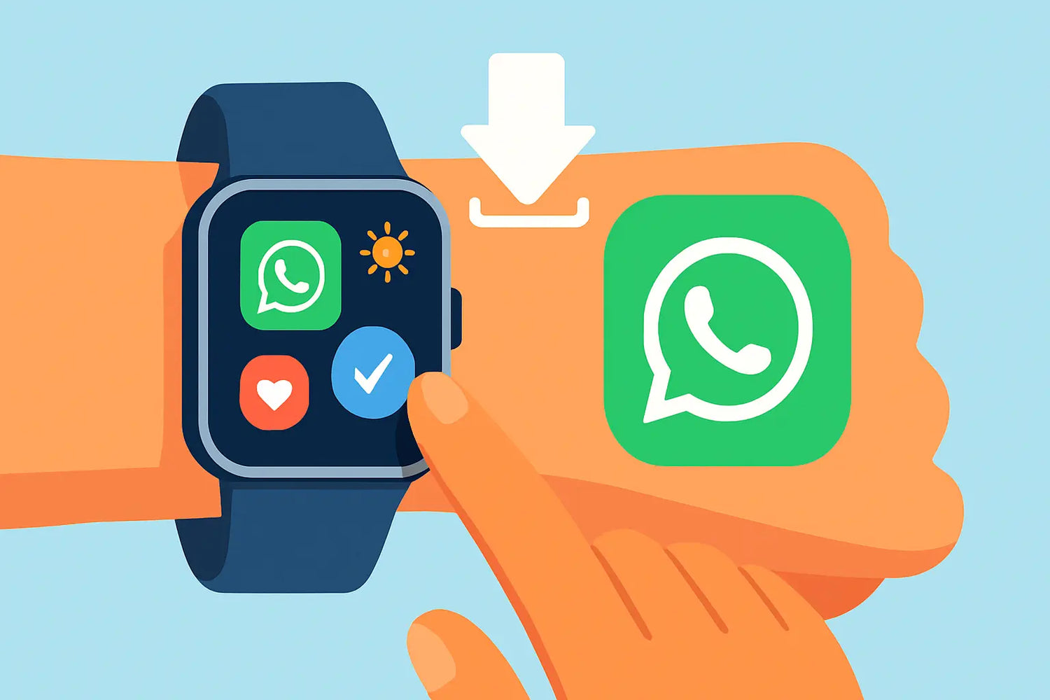 How do I install WhatsApp on my smartwatch?