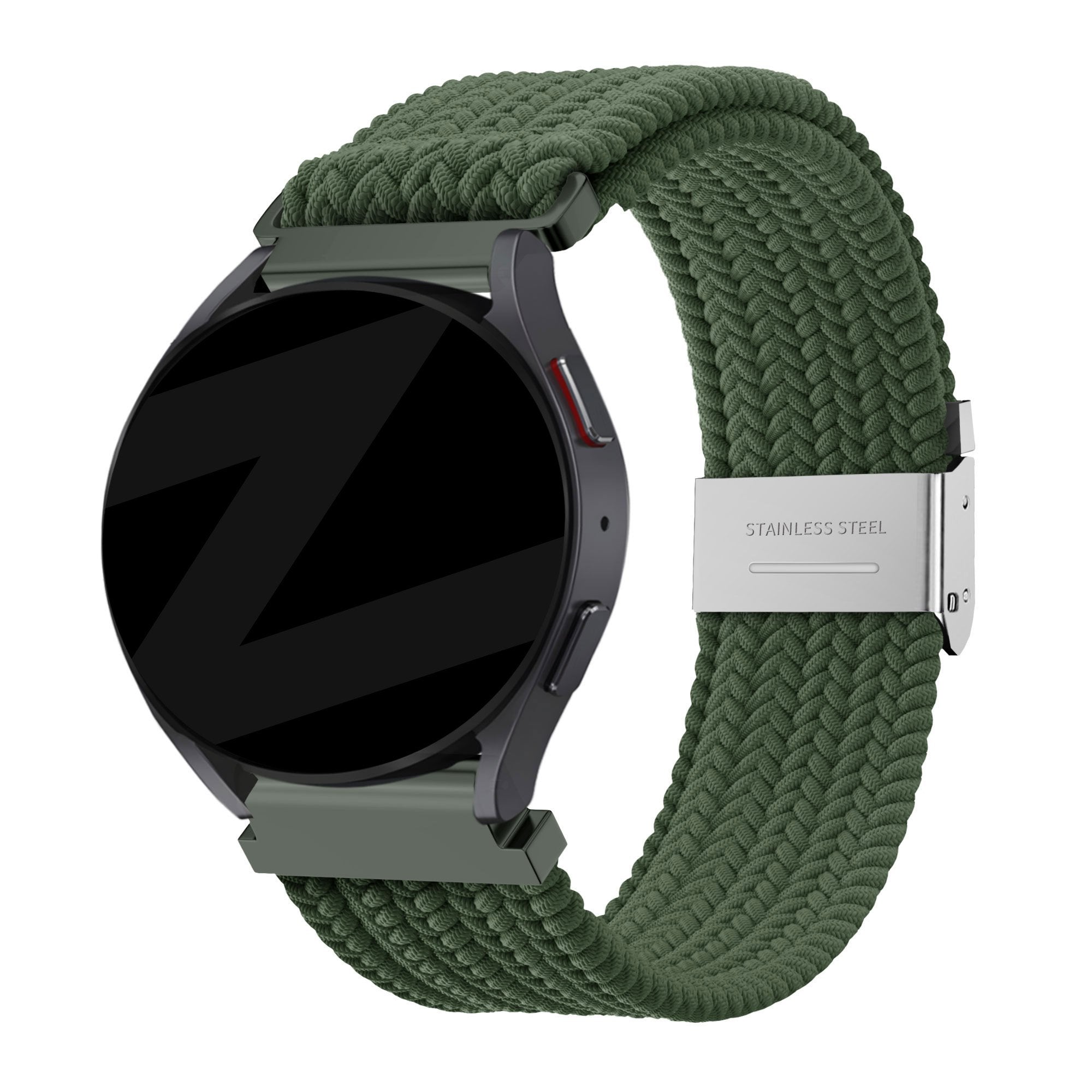 Bandz Garmin Venu SQ 2 Woven Nylon Strap (Olive Green)
