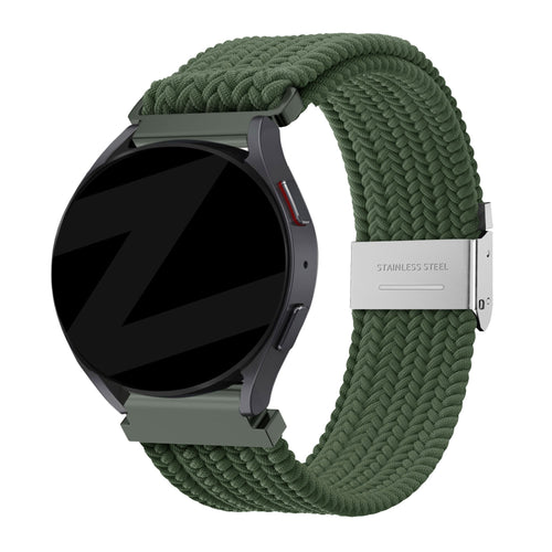 Bandz Garmin Forerunner 265 Woven Nylon Strap (Olive Green)
