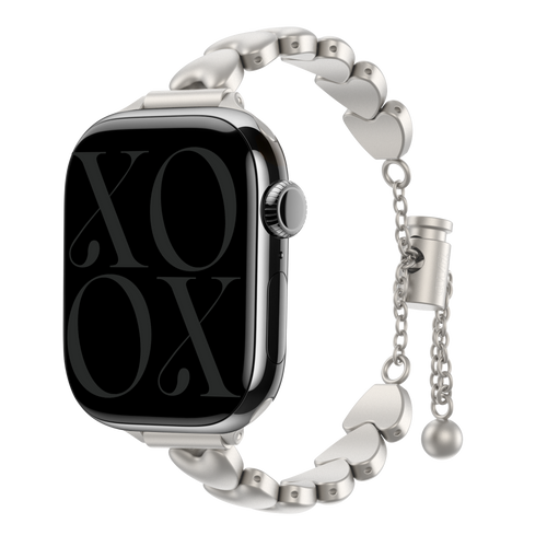 xoxo Wildhearts Correa acero 'hearts' Apple Watch (blanco estrella)