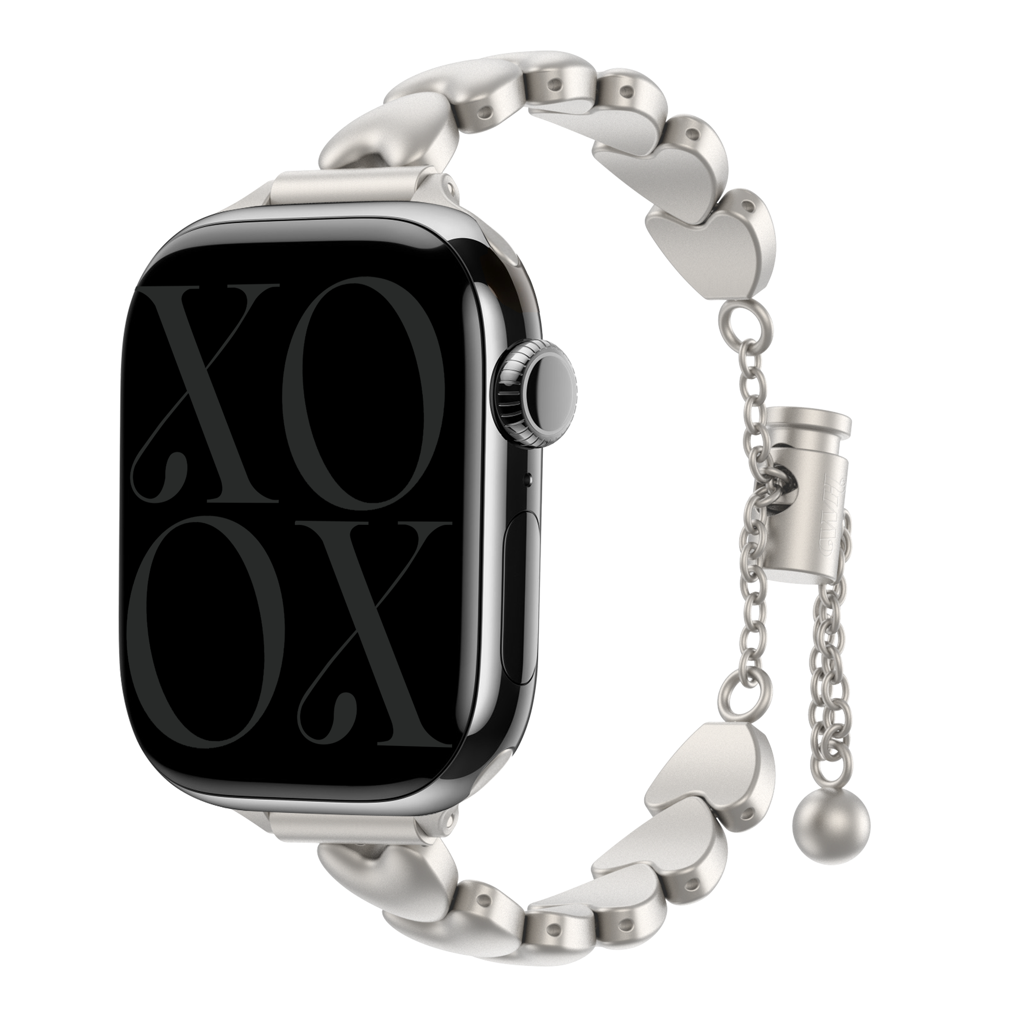 xoxo Wildhearts Correa acero 'hearts' Apple Watch (blanco estrella)