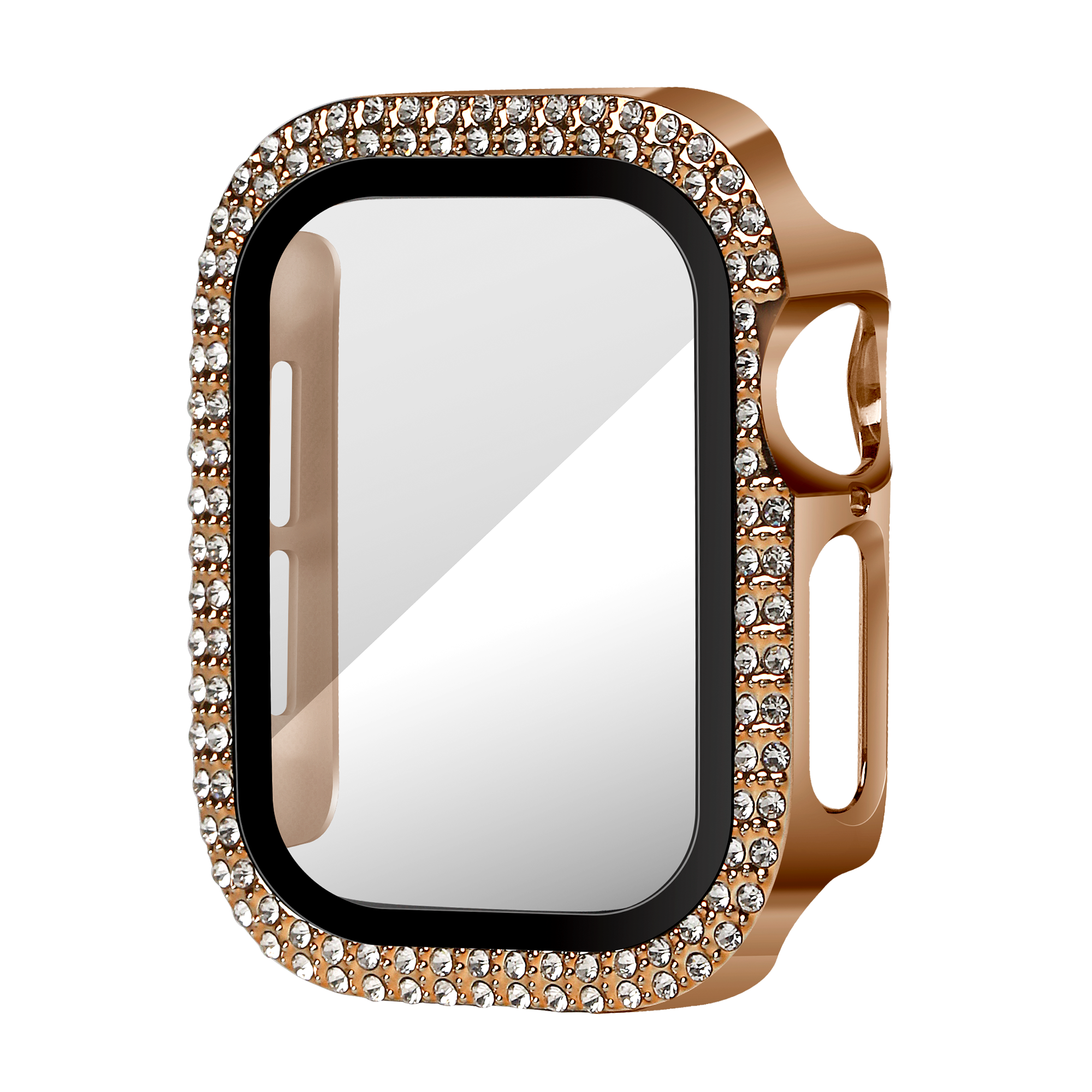 Bandz Funda diamante con vidrio Apple Watch 10 - 42mm (rosa dorado)