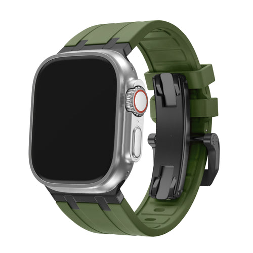 BALR. Correa de silicona Apple Watch Ultra Liquid (verde/negro)