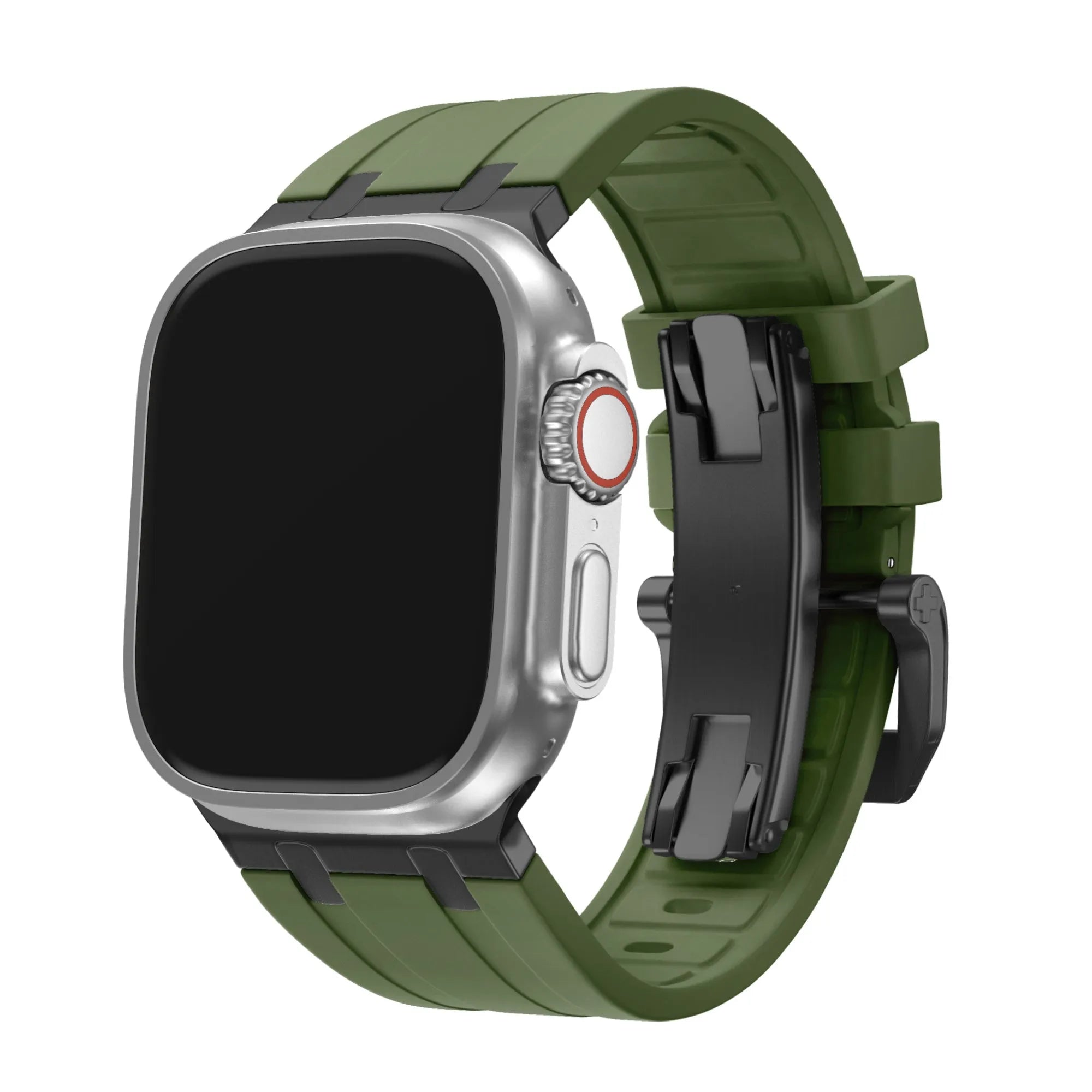 BALR. Correa de silicona Apple Watch Ultra Liquid (verde/negro)
