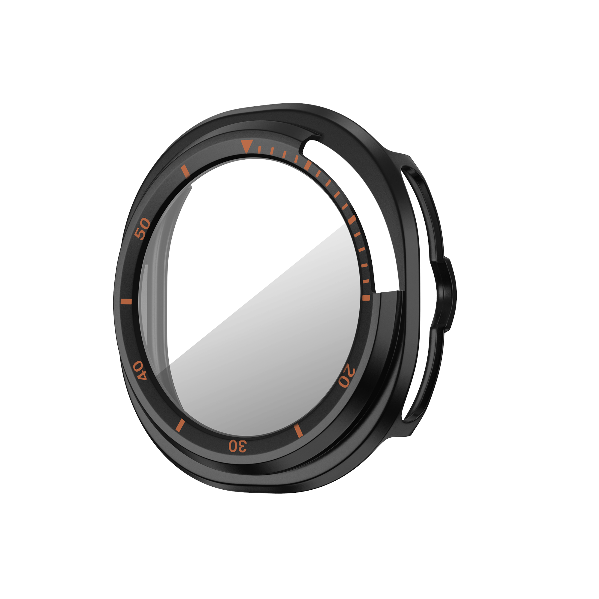 Bandz Samsung Galaxy Watch 8 Classic Bezel Cover with Glass (Black/Orange)