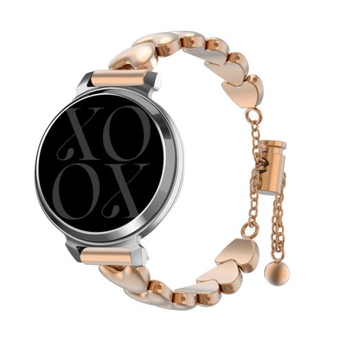 xoxo Wildhearts Correa acero 'hearts' Pebble Round 2 - 14mm (oro rosado)