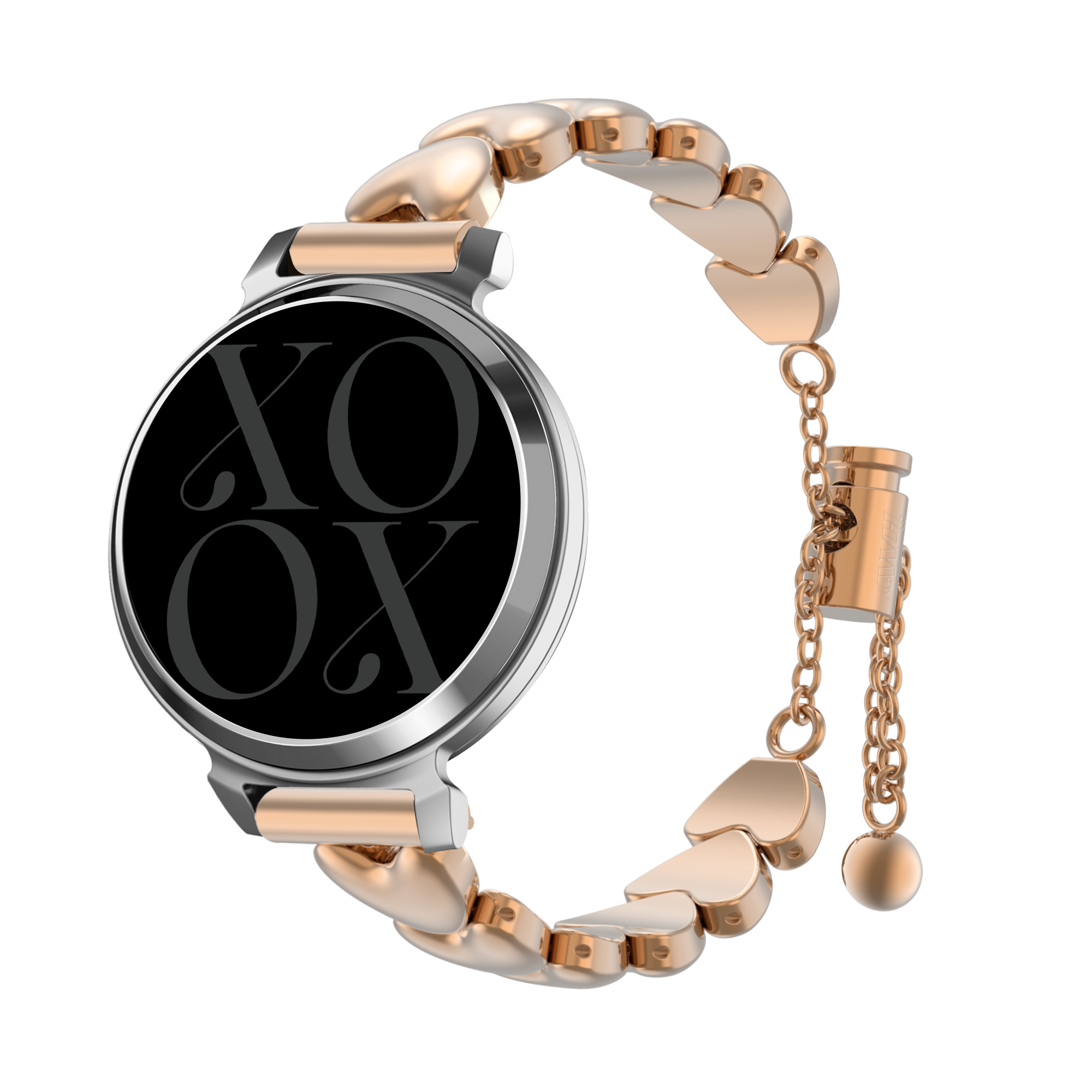 xoxo Wildhearts Correa acero 'hearts' Pebble Round 2 - 14mm (oro rosado)